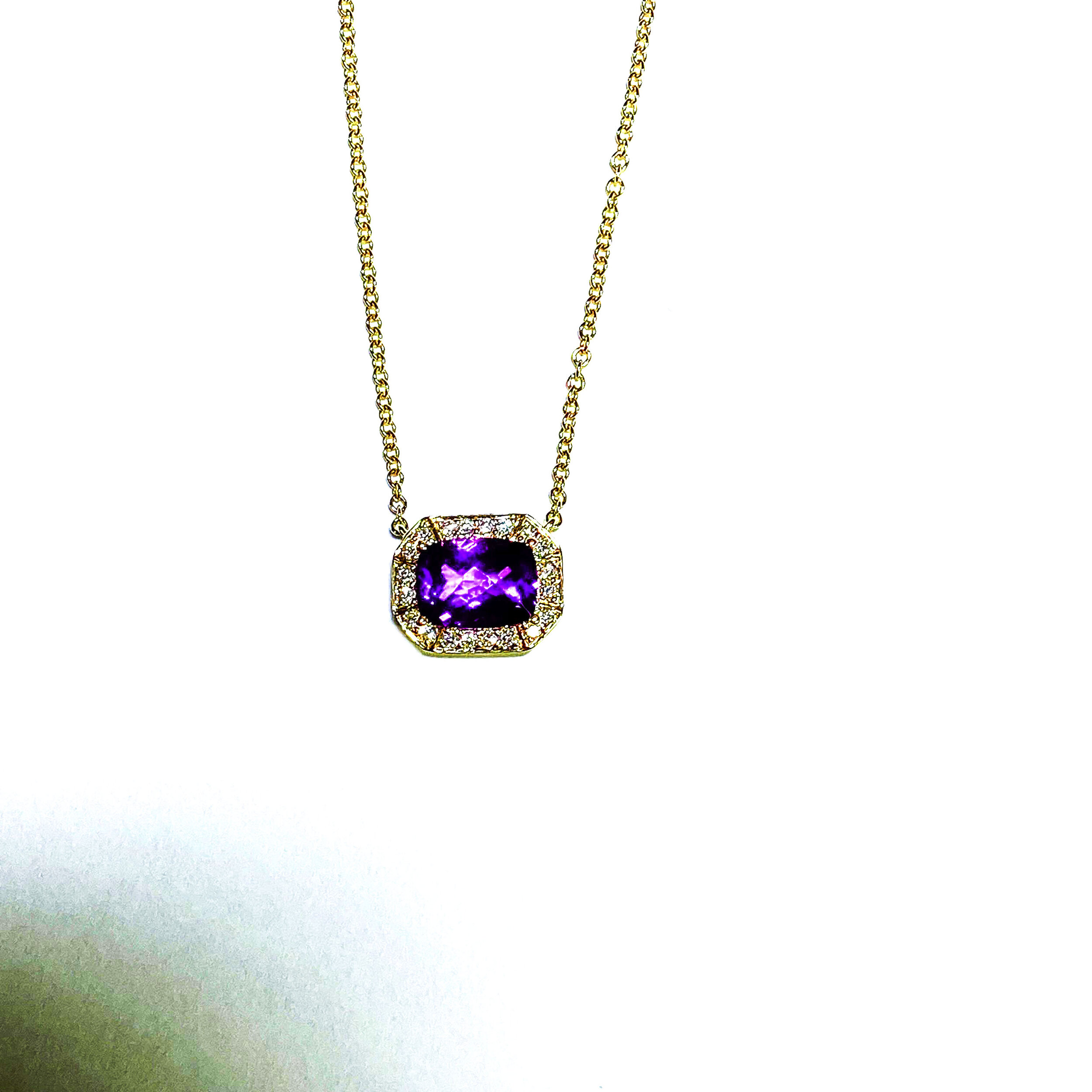 Amethyst Halo Pendant 