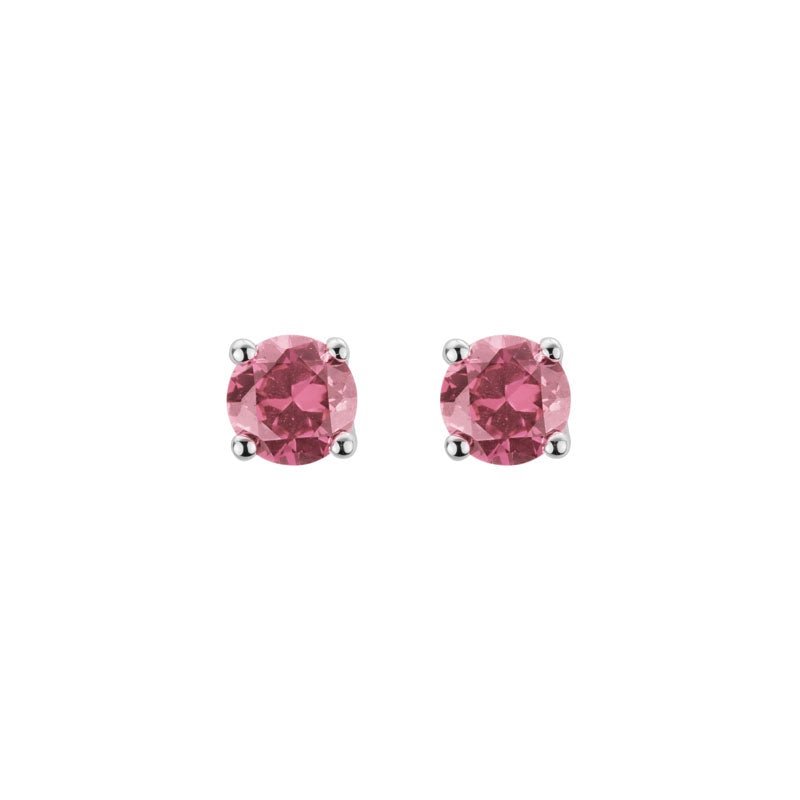 Pink Tourmaline Stud Diamond Necklace