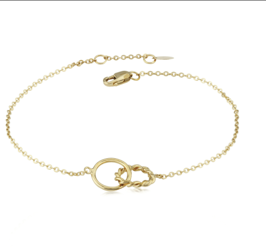 14k Yellow Gold Twist Rings Bracelet