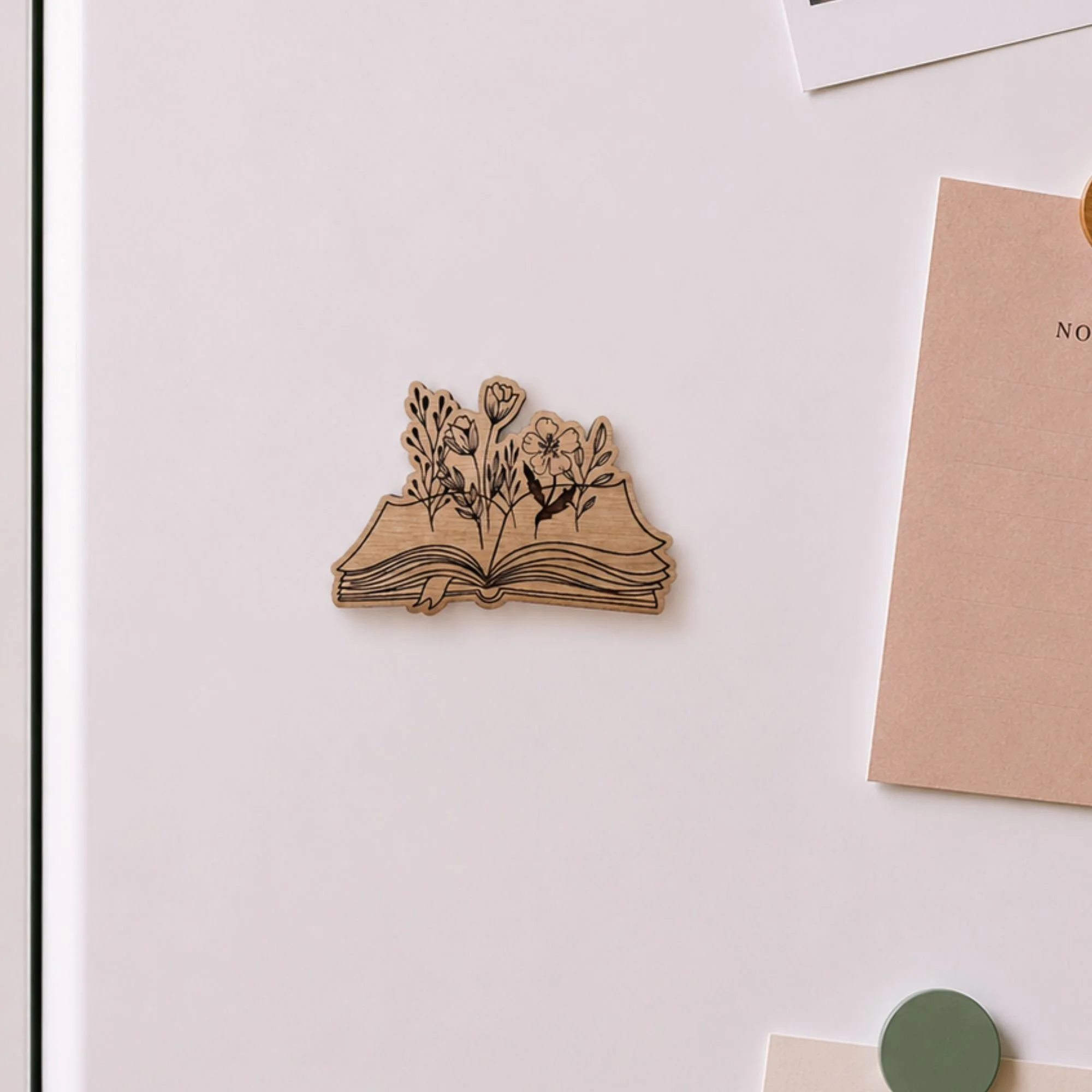 Nature of Reading | Wood Magnet | Stationary Lover Gift