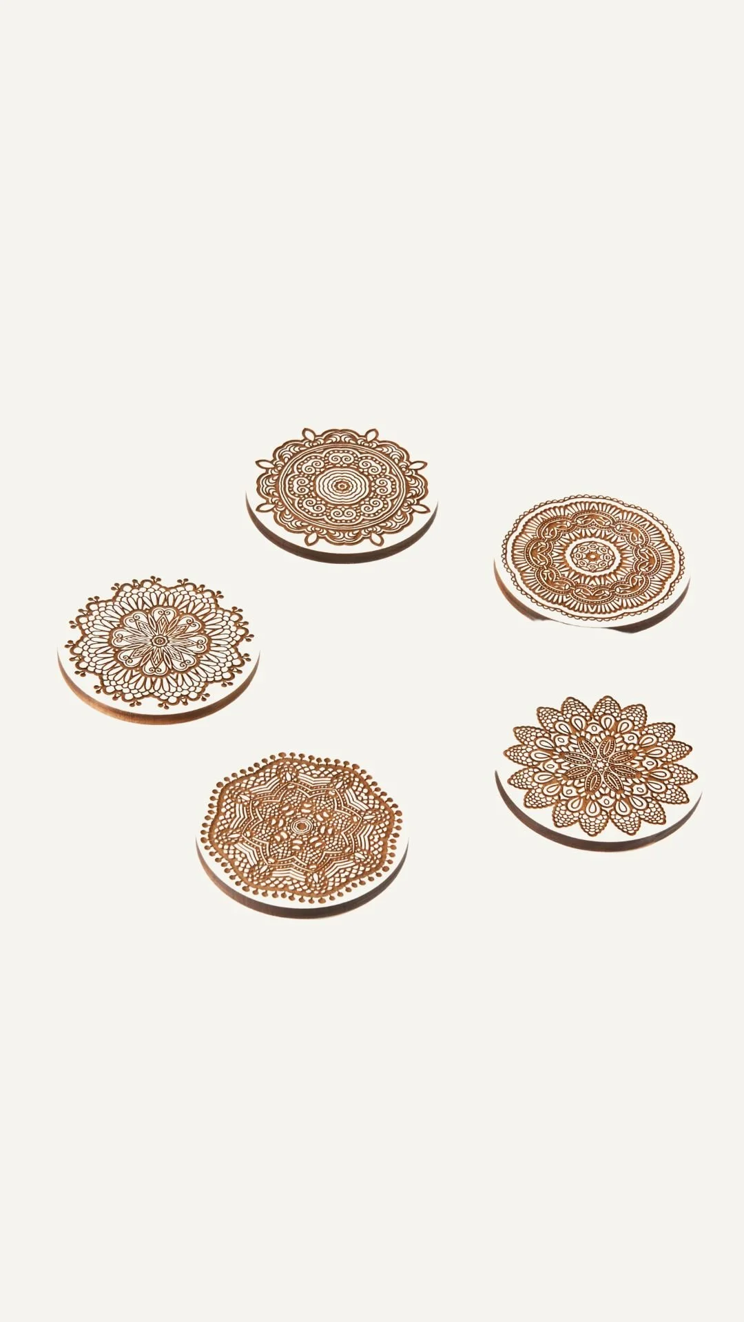 Hexagon Marble and Wood Coaster Set — Lucca