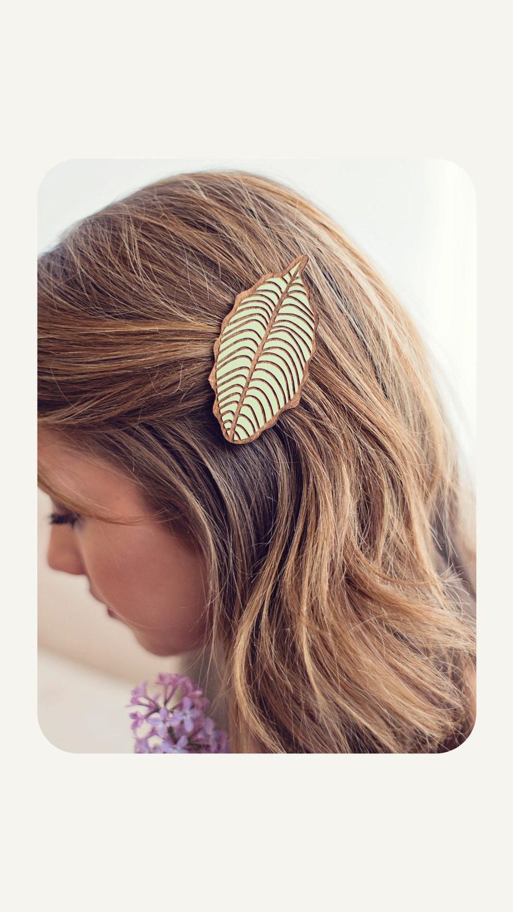 Sage Green Leaf | Wood Hair Clip — Lucca Sage Green Leaf | Wood Hair Clip — Lucca