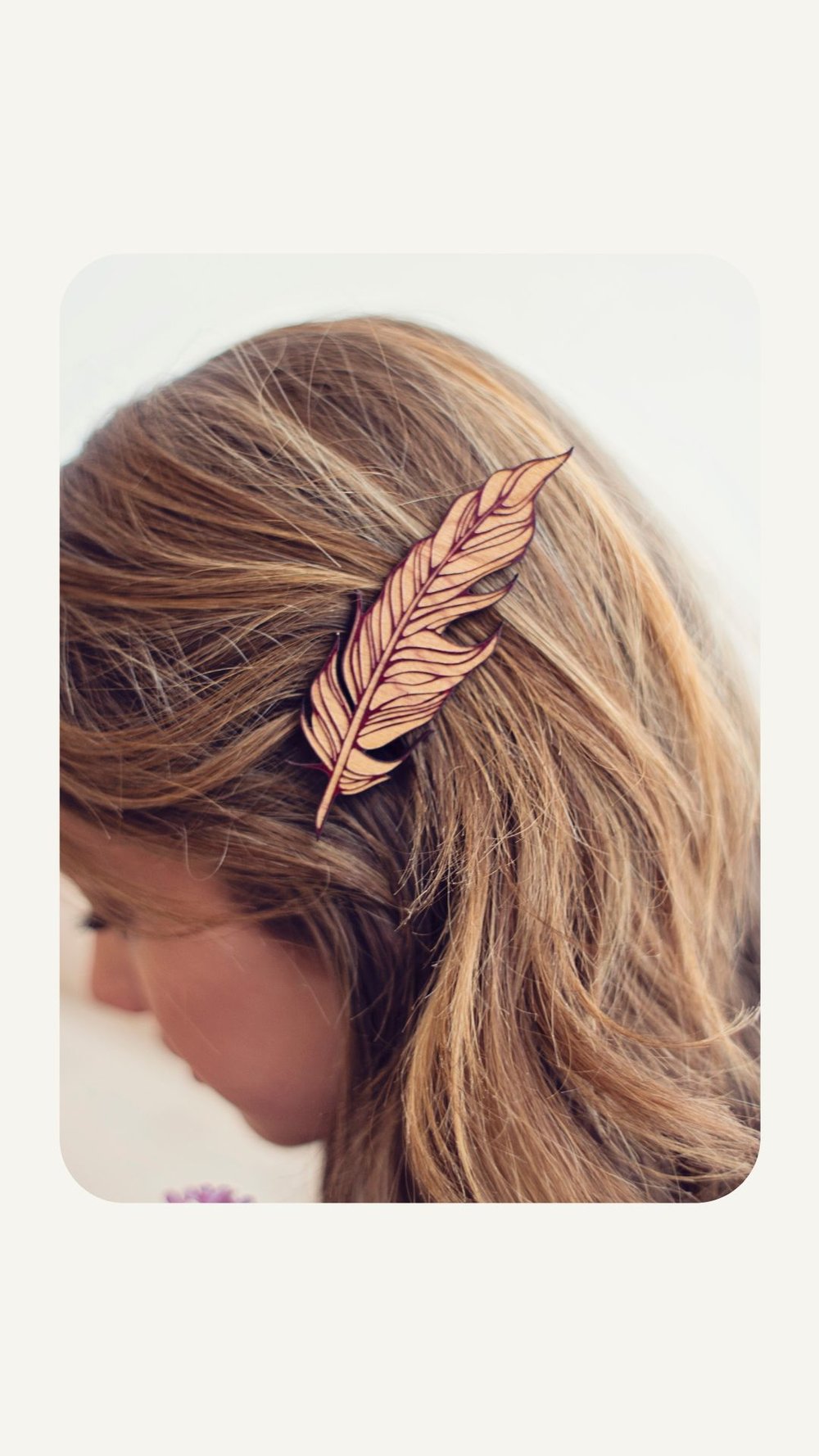 Red Cedar Feather | Wood Hair Clip — Lucca