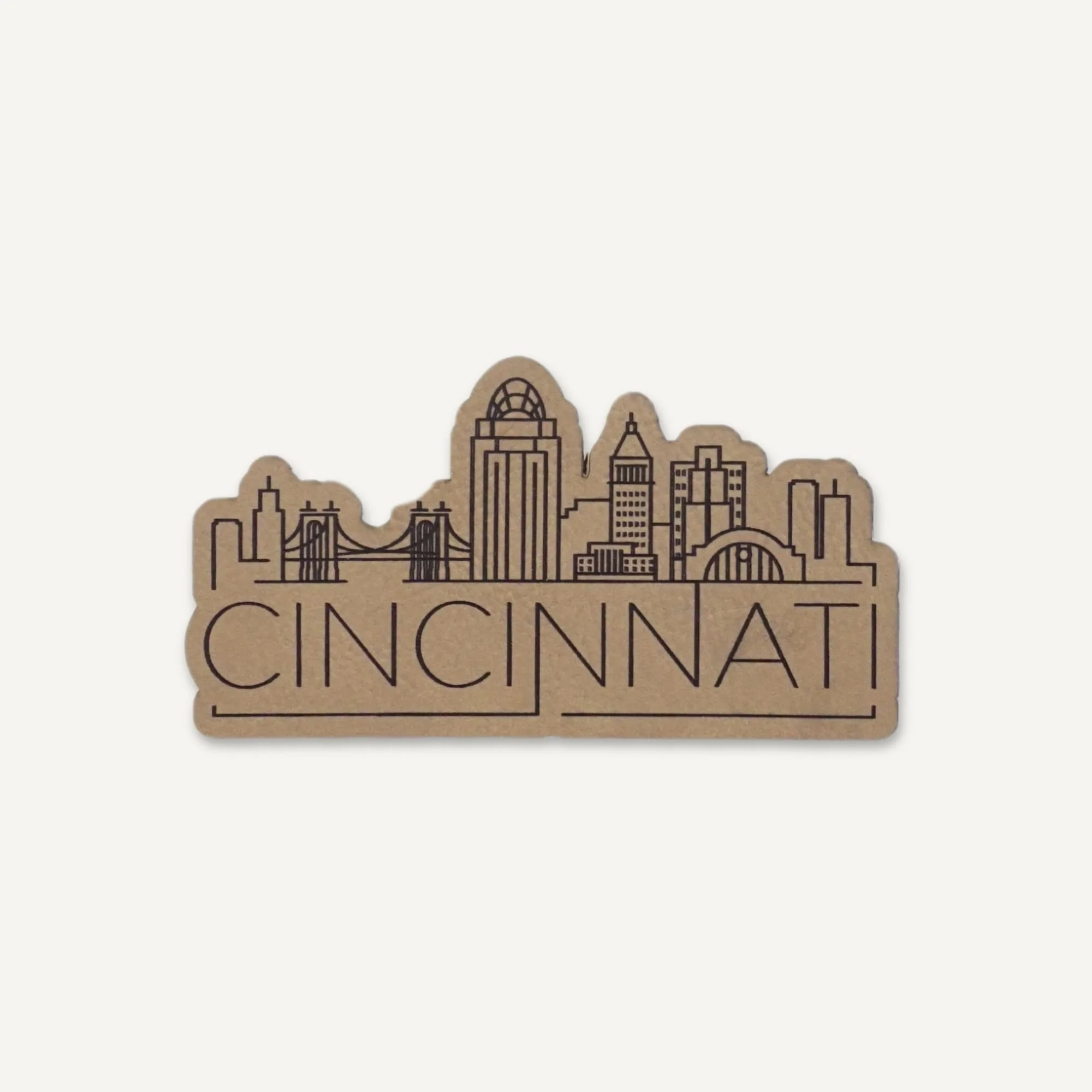Cincinnati Skyline | Faux Leather Permanent Sticker — Lucca