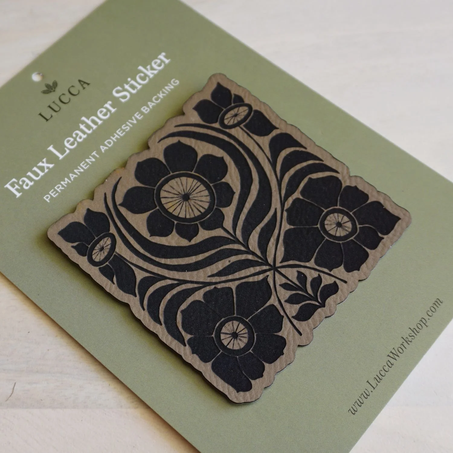 Floral Ohio | Faux Leather Permanent Sticker — Lucca