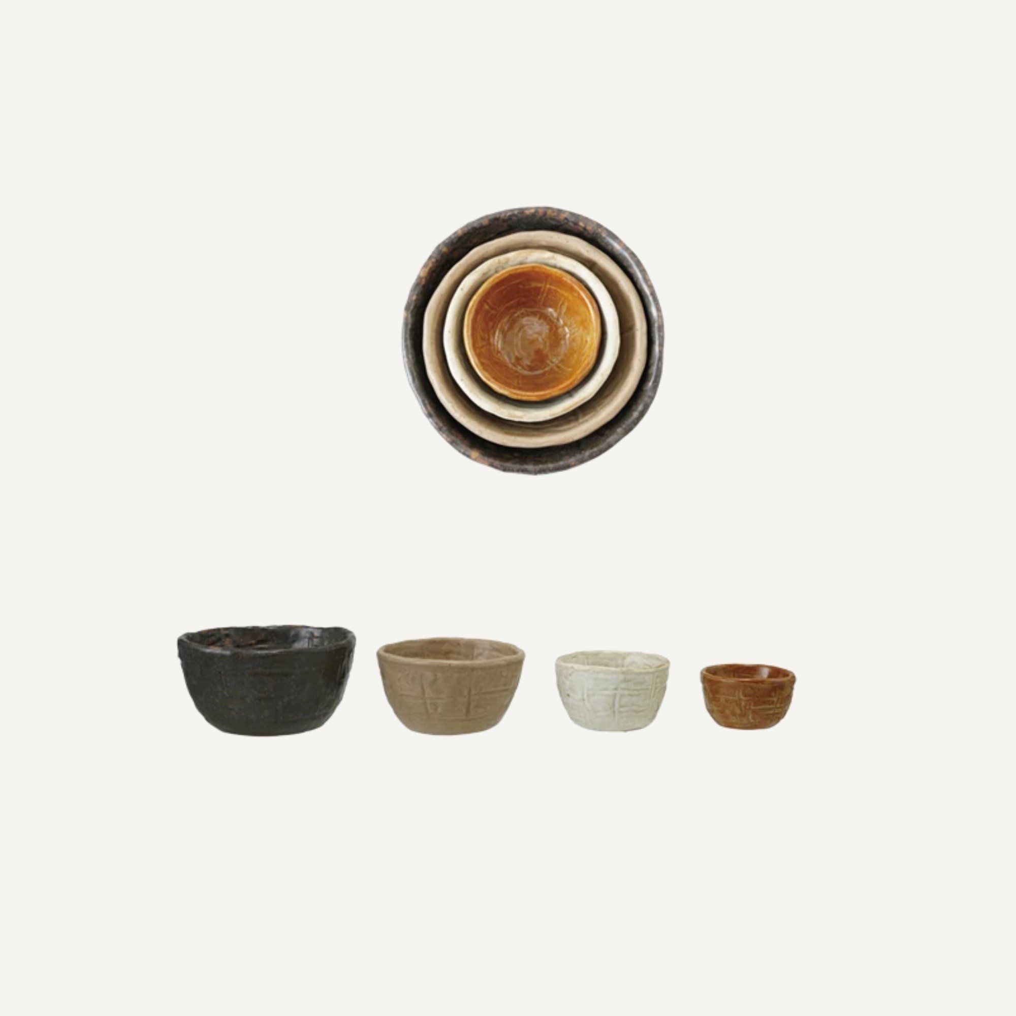 Textured Stoneware Nesting Bowls