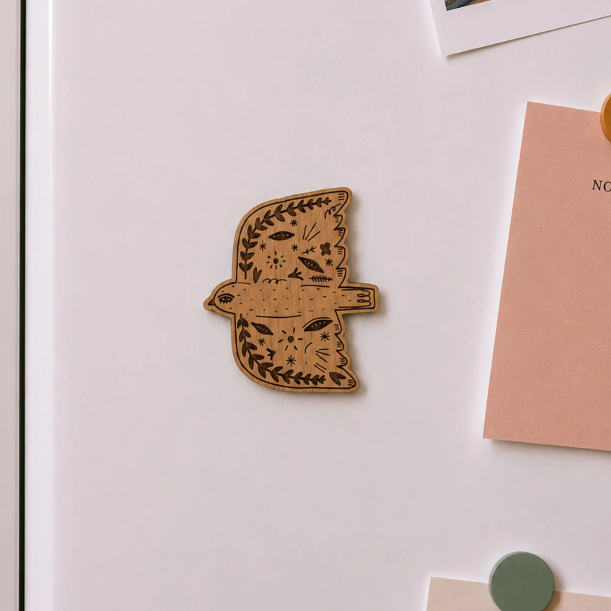 Folk Bird | Wood Magnet | Stationary Lover Gift