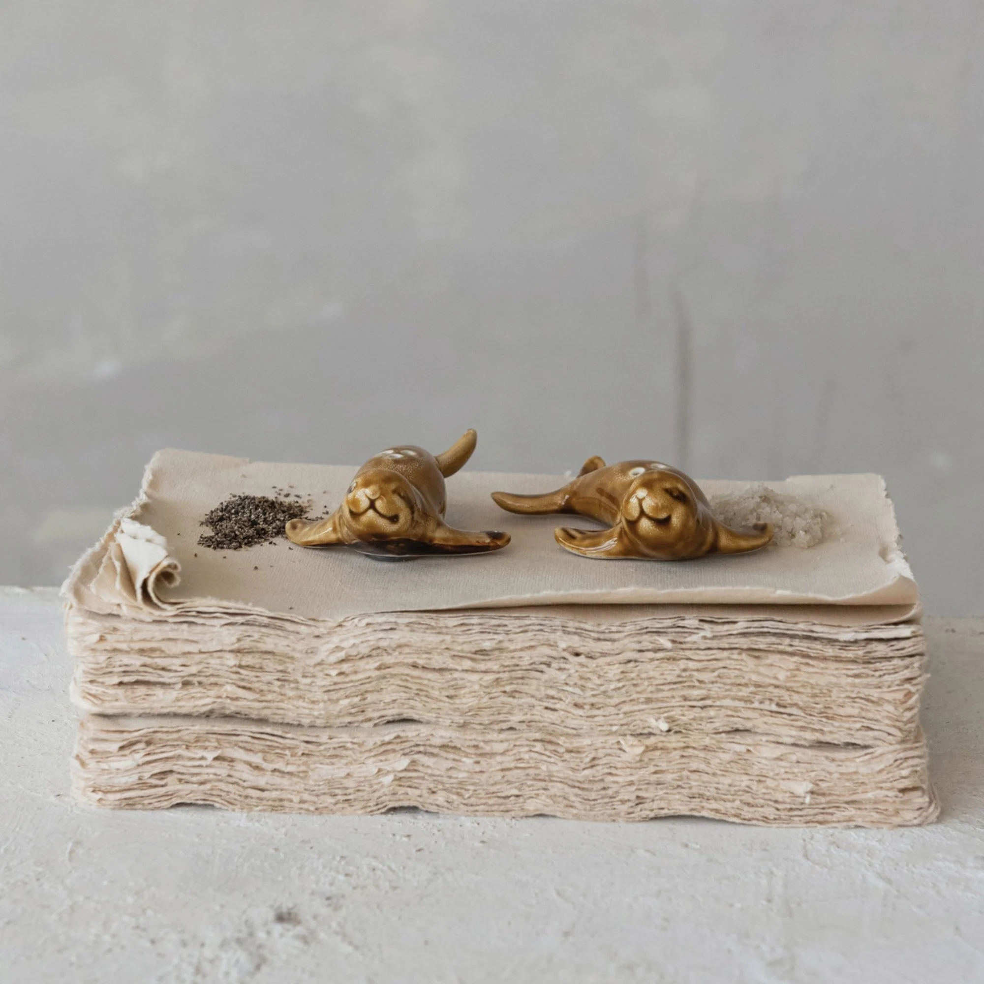 Seal Shaped Salt + Pepper Shaker Set