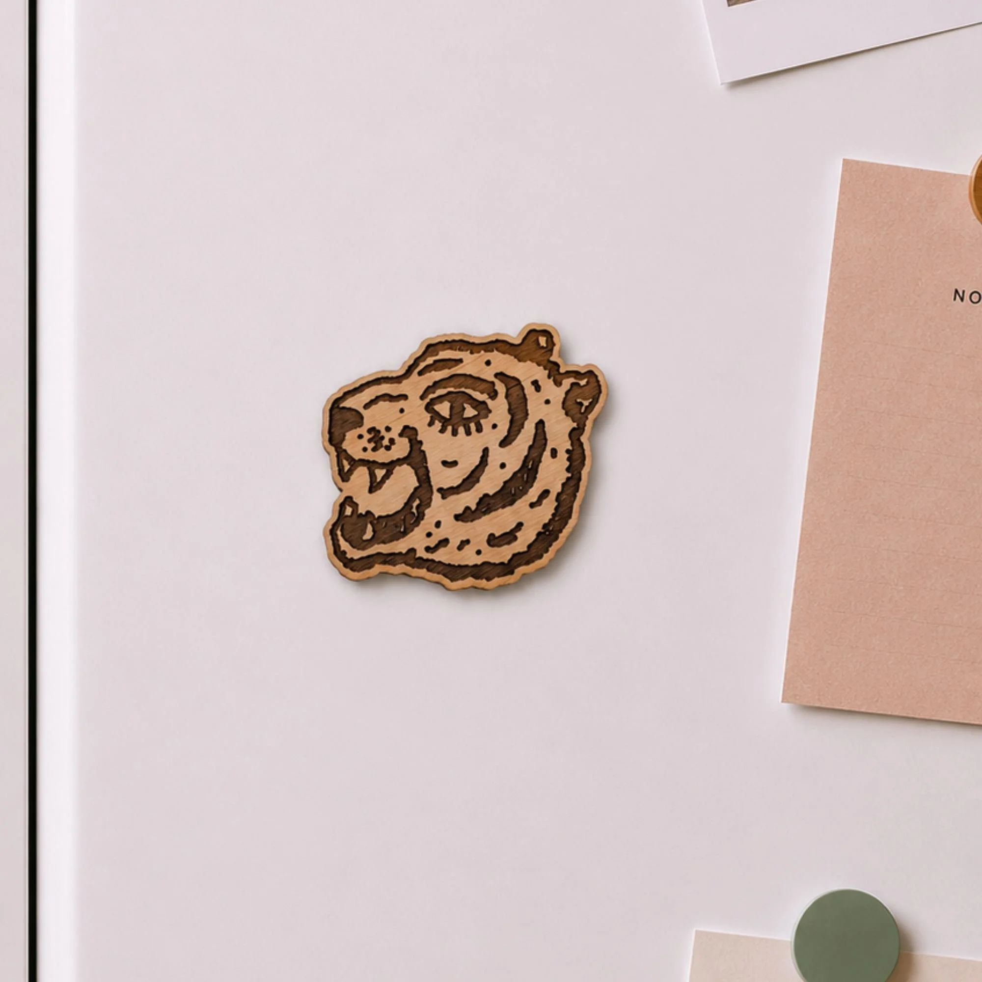 Tiger Head | Wood Magnet | Stationary Lover Gift