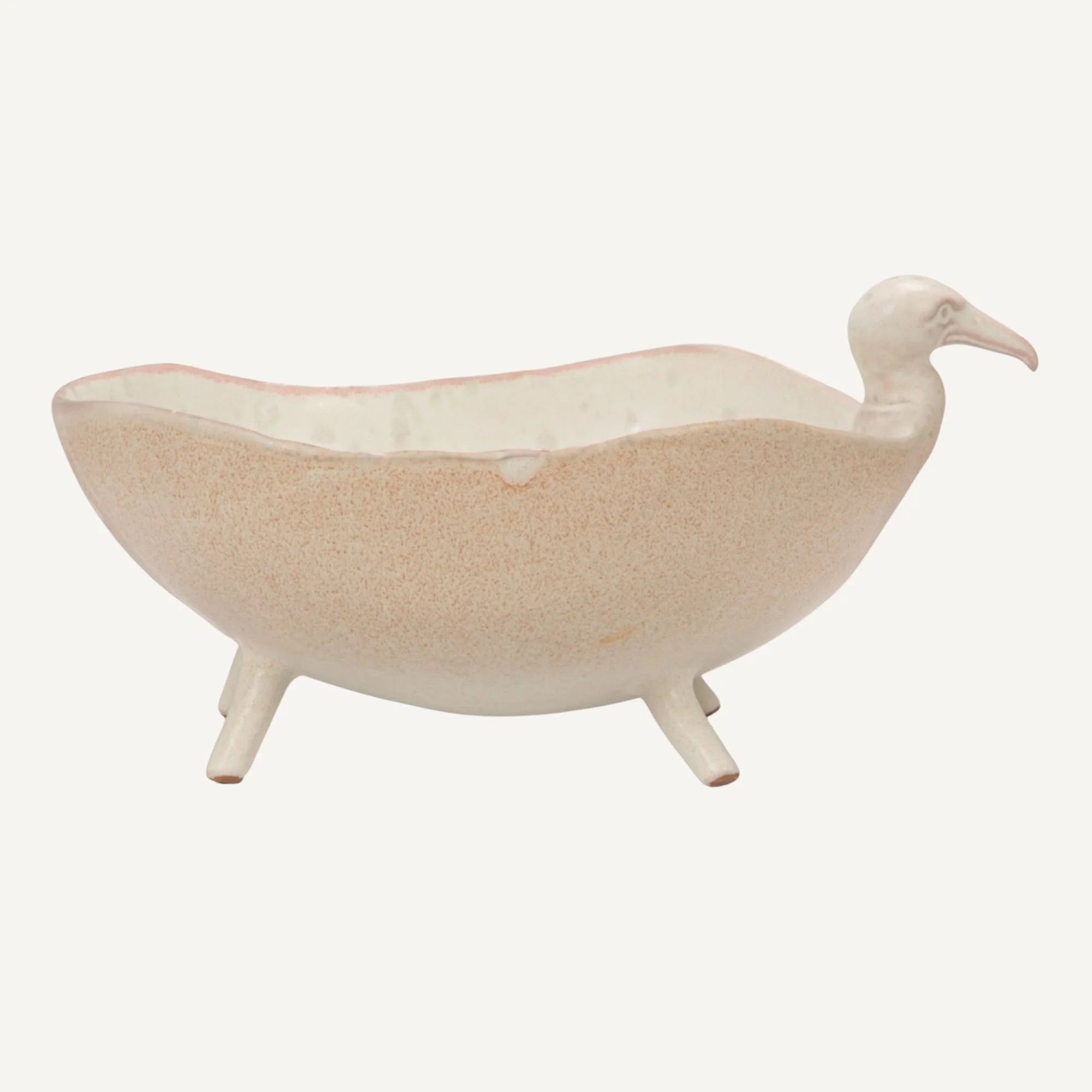 Stoneware Footed Bird Shaped Bowl