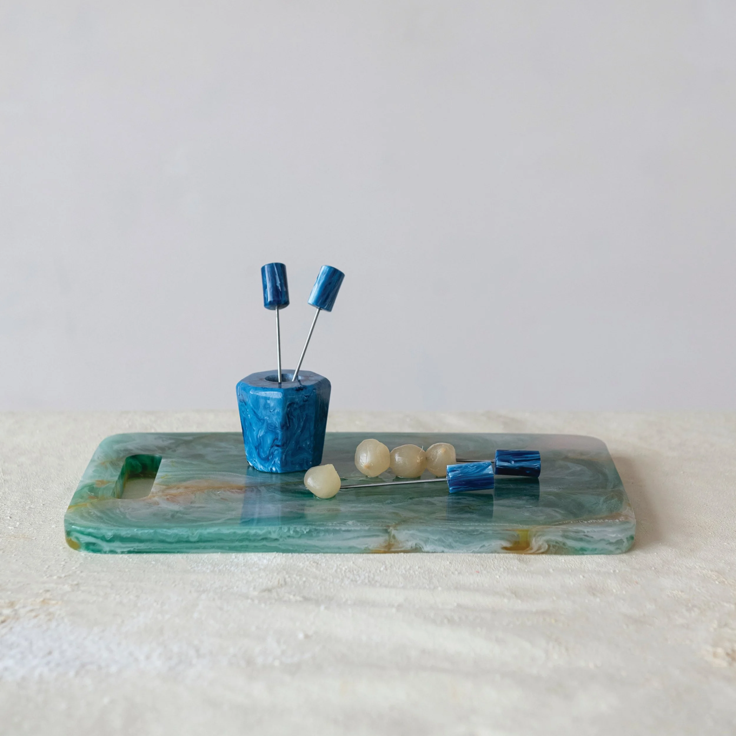 Marbled Blue Resin Picks