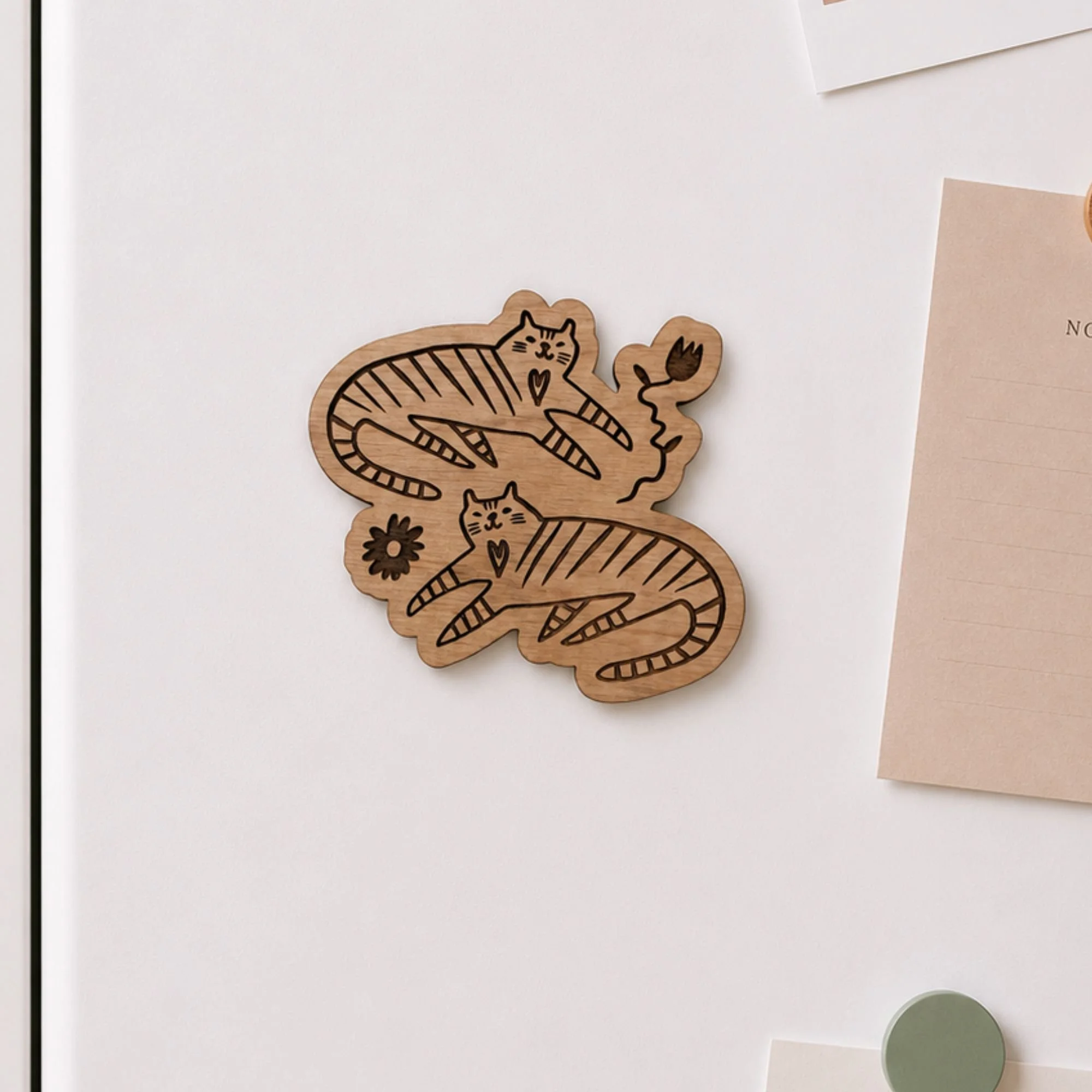 Kitty Friends | Wood Magnet | Stationary Lover Gift