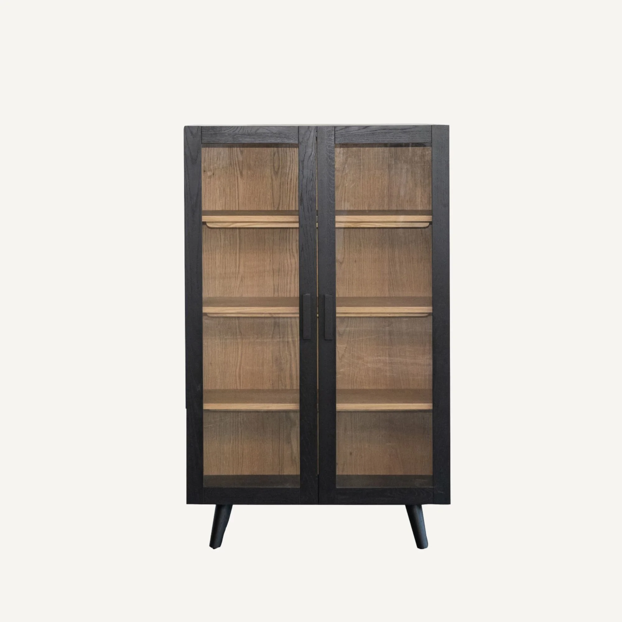 Oak Wood & Glass Cabinet (pickup only)