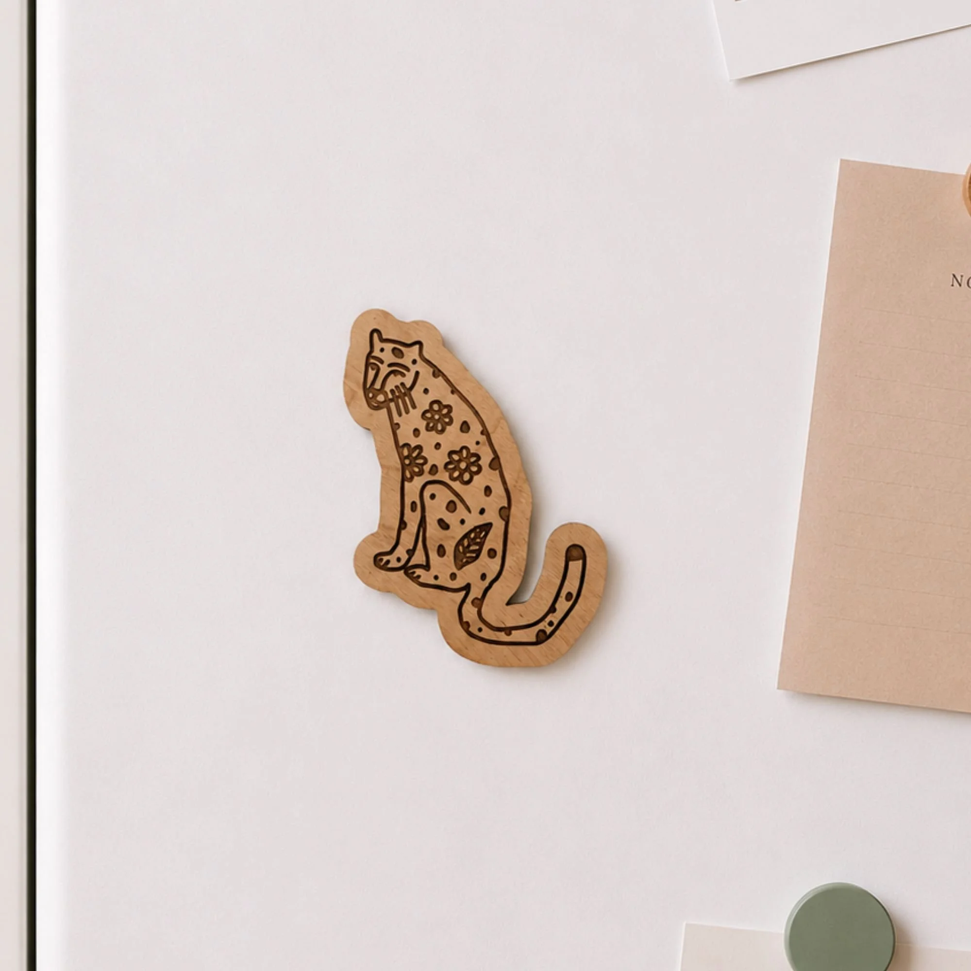 Floral Tiger | Wood Magnet | Stationary Lover Gift