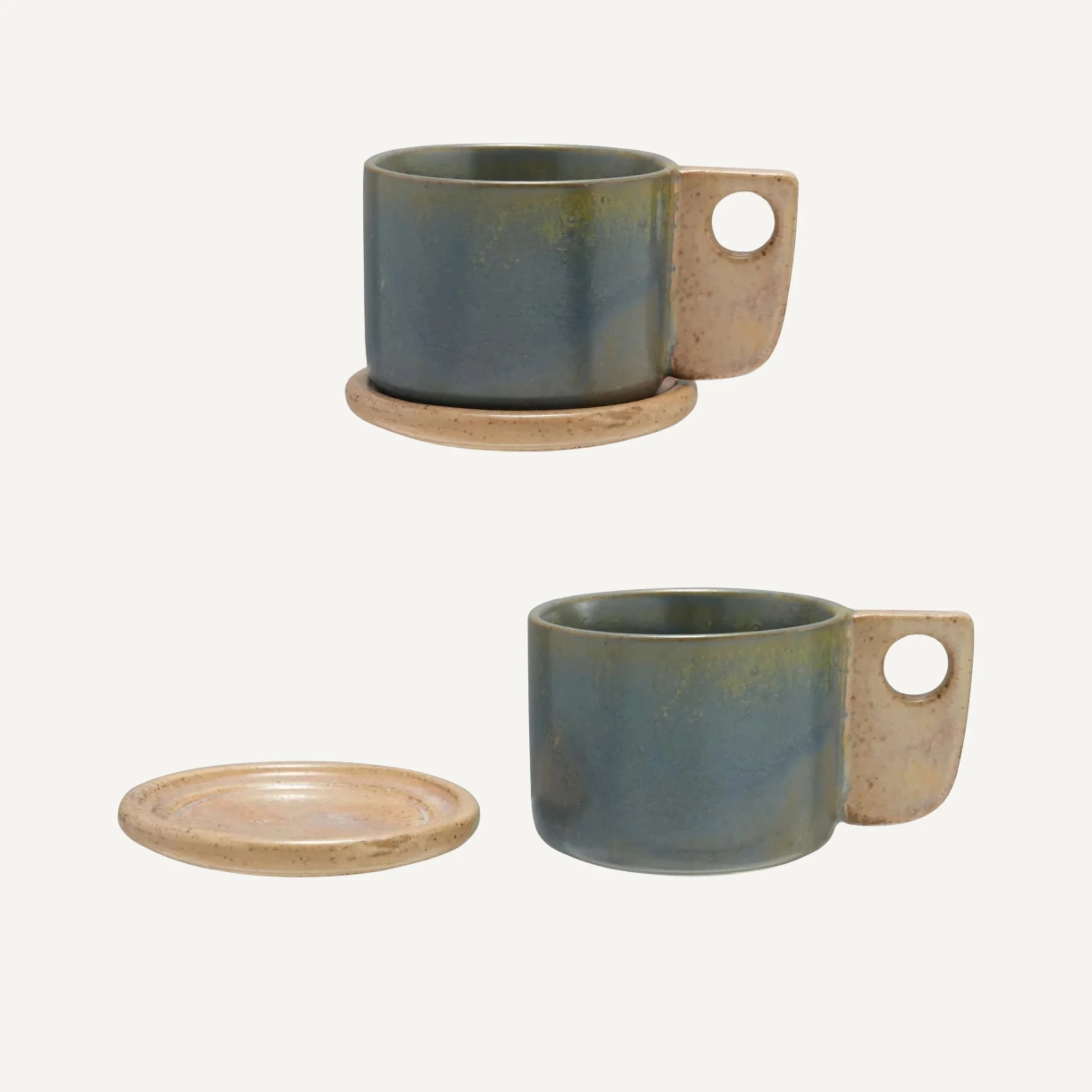 Ceramic Mug with Saucer | Set of 2