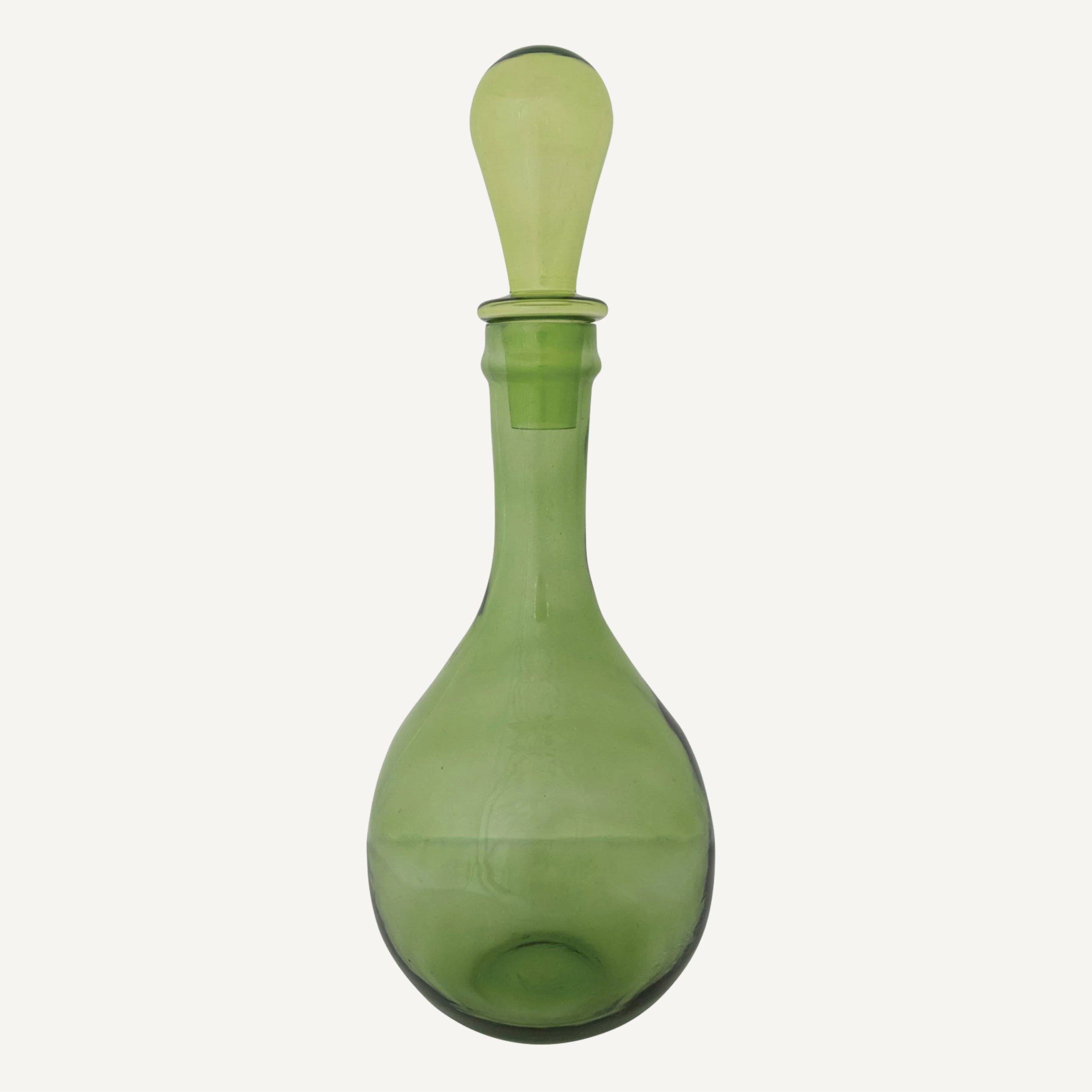 Green Glass Decanter with Stopper (Pickup Only)