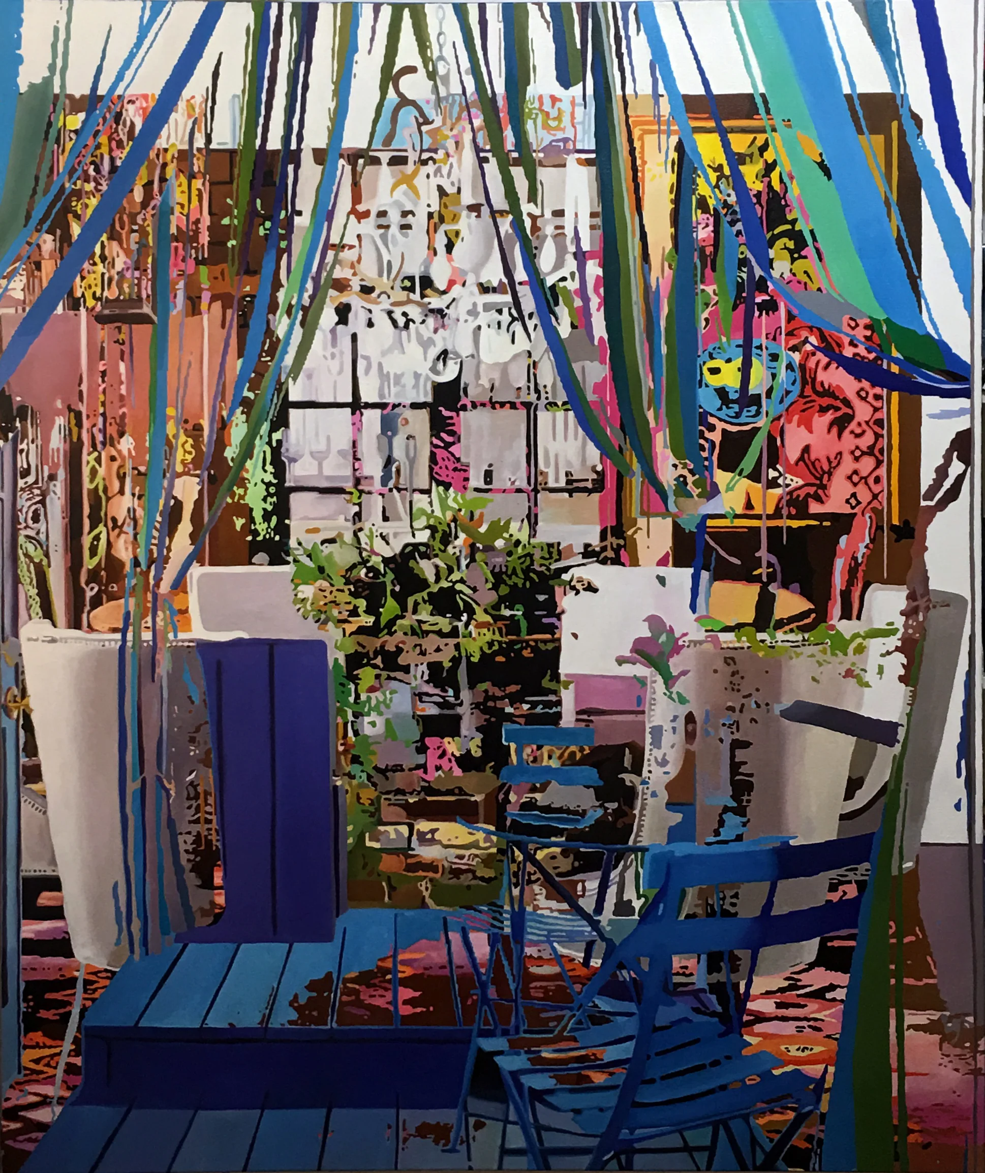 Coast to Coast (Byblos), 2017, Oil on Canvas, 60 x 72 x 1 1/2 inches