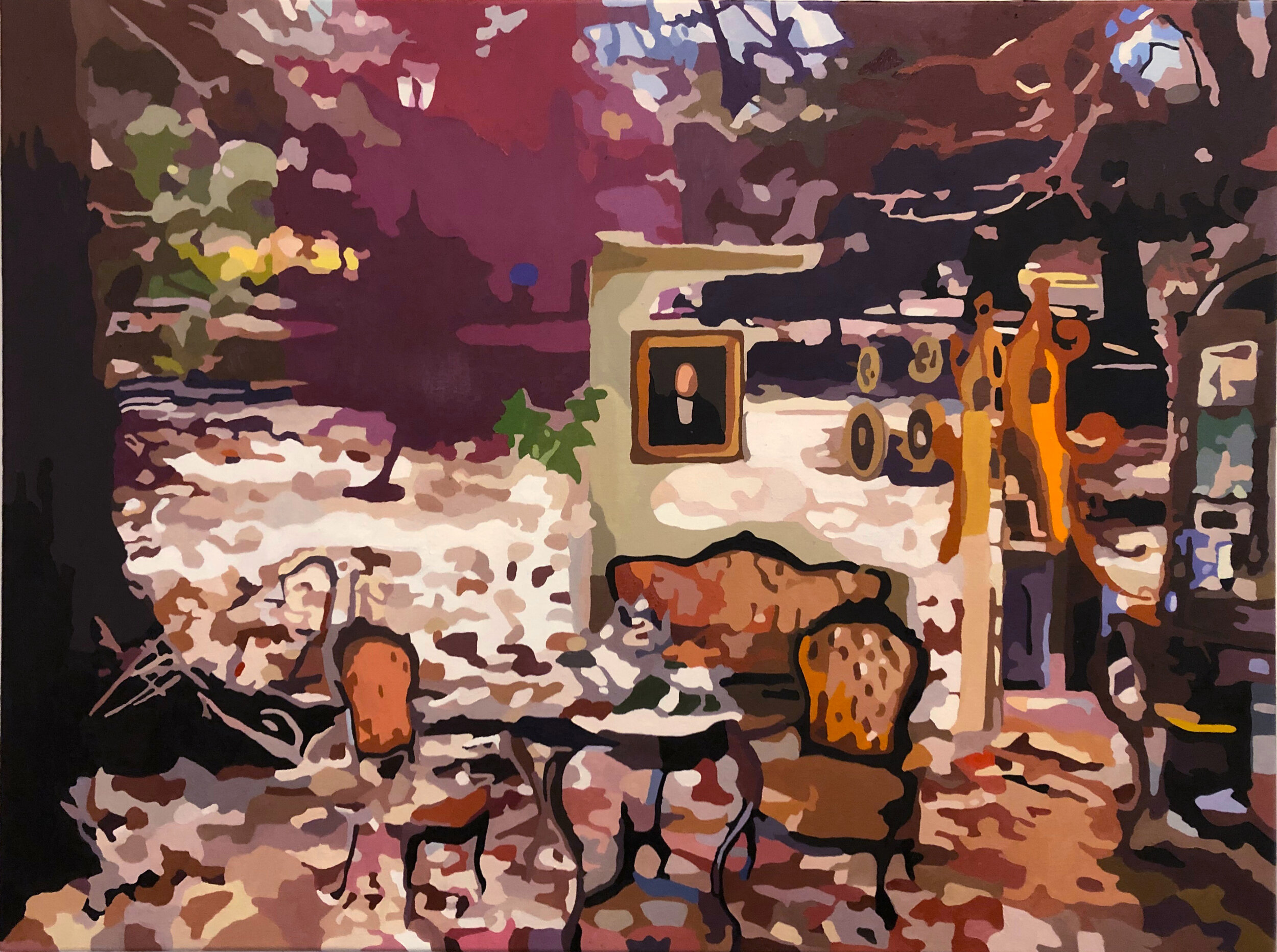Interior/Exterior Park, 2019, Oil on Canvas, 40 x 30 x 1 1/2 inches