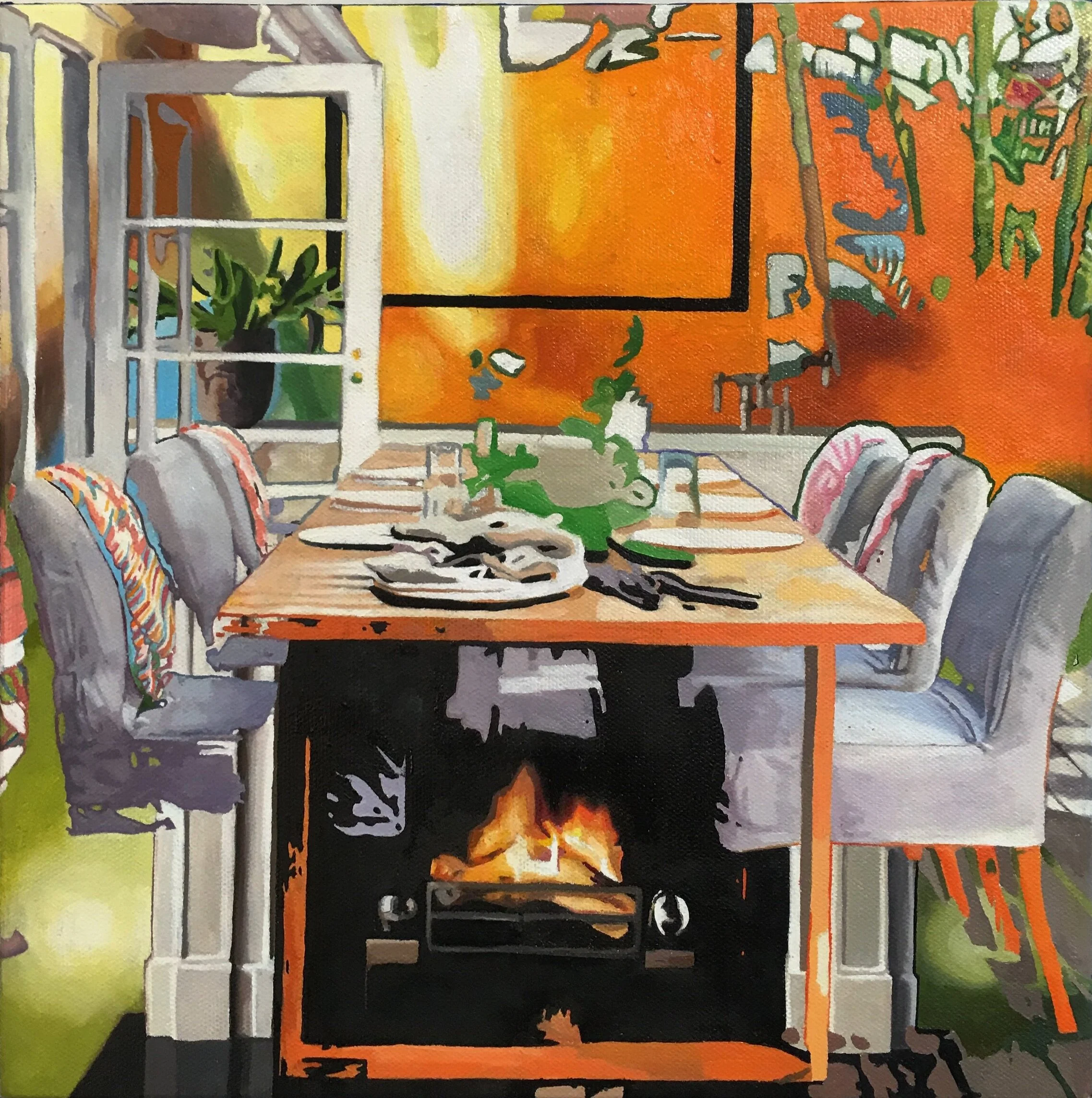 WHEN LIFE GIVES YOU LEMONS, 2016, OIL ON CANVAS, 12 X 12 X 1 1/2 INCHES