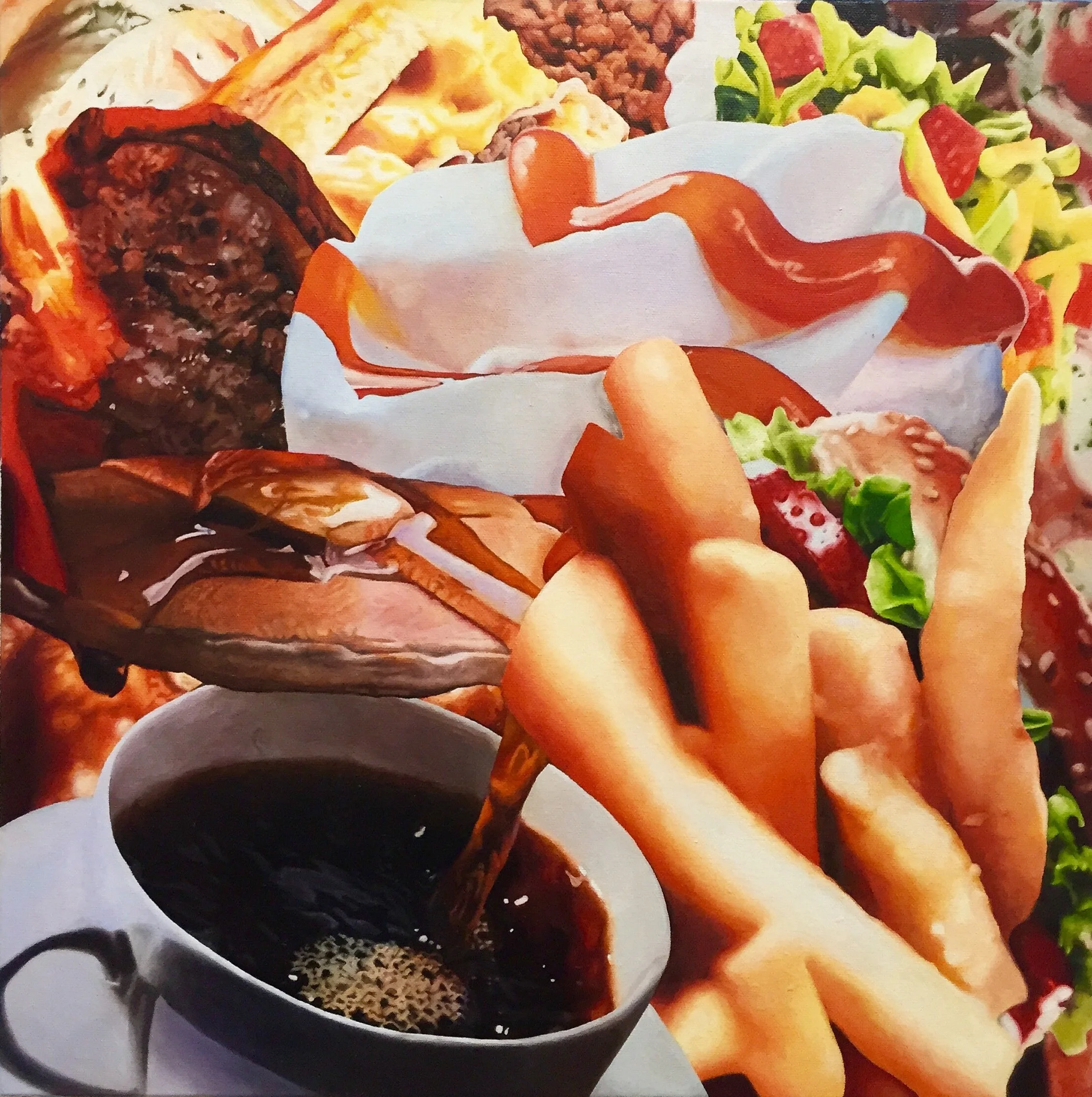 #1,2,3,4,5,6,7,8,9,10 (rank), 2013-2014, oil on canvas, 18 x 18 x 1 1/2 inches