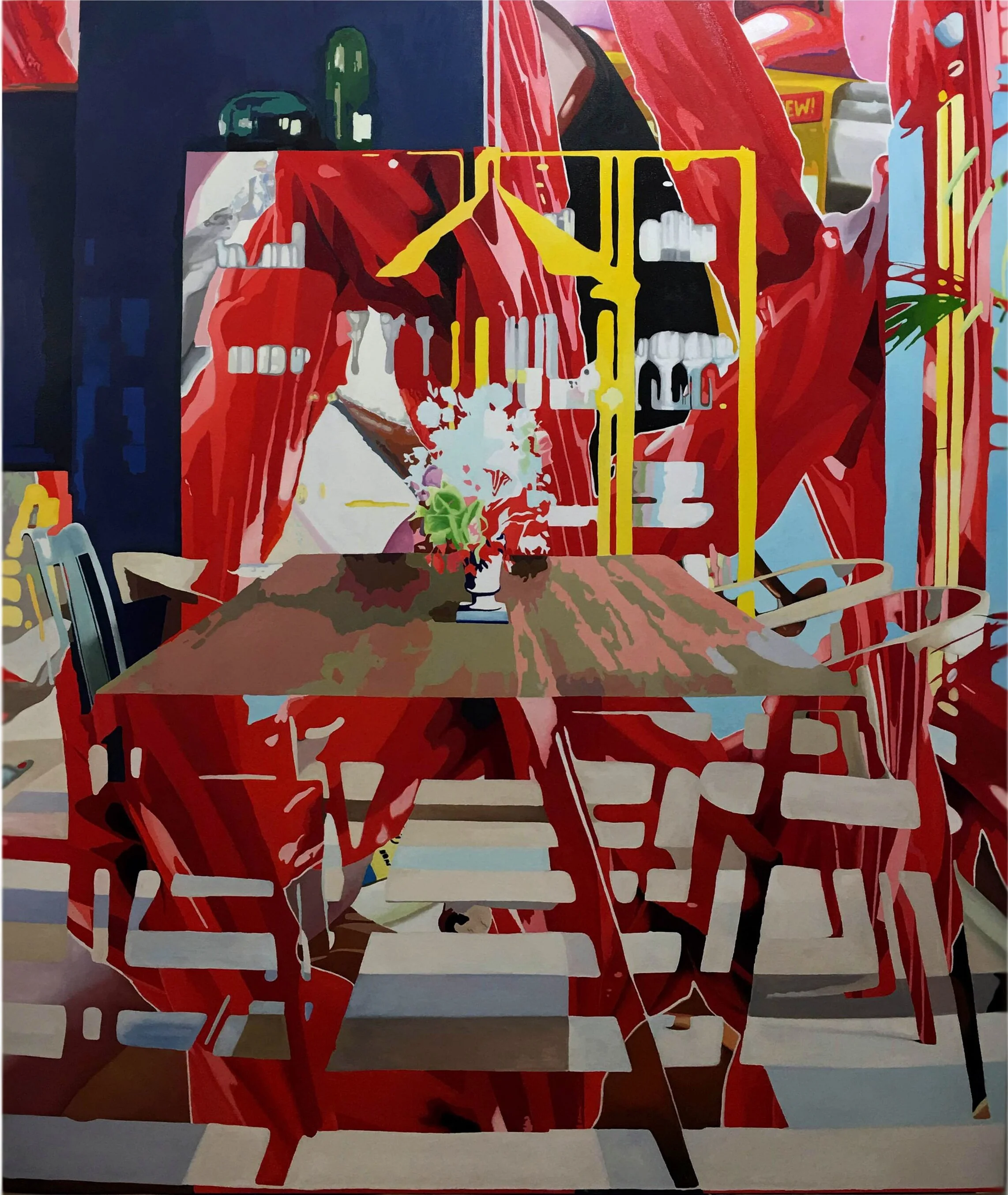 The Red Studio, 2016, Oil on canvas, 60 x 72 x 1 1/2 inches