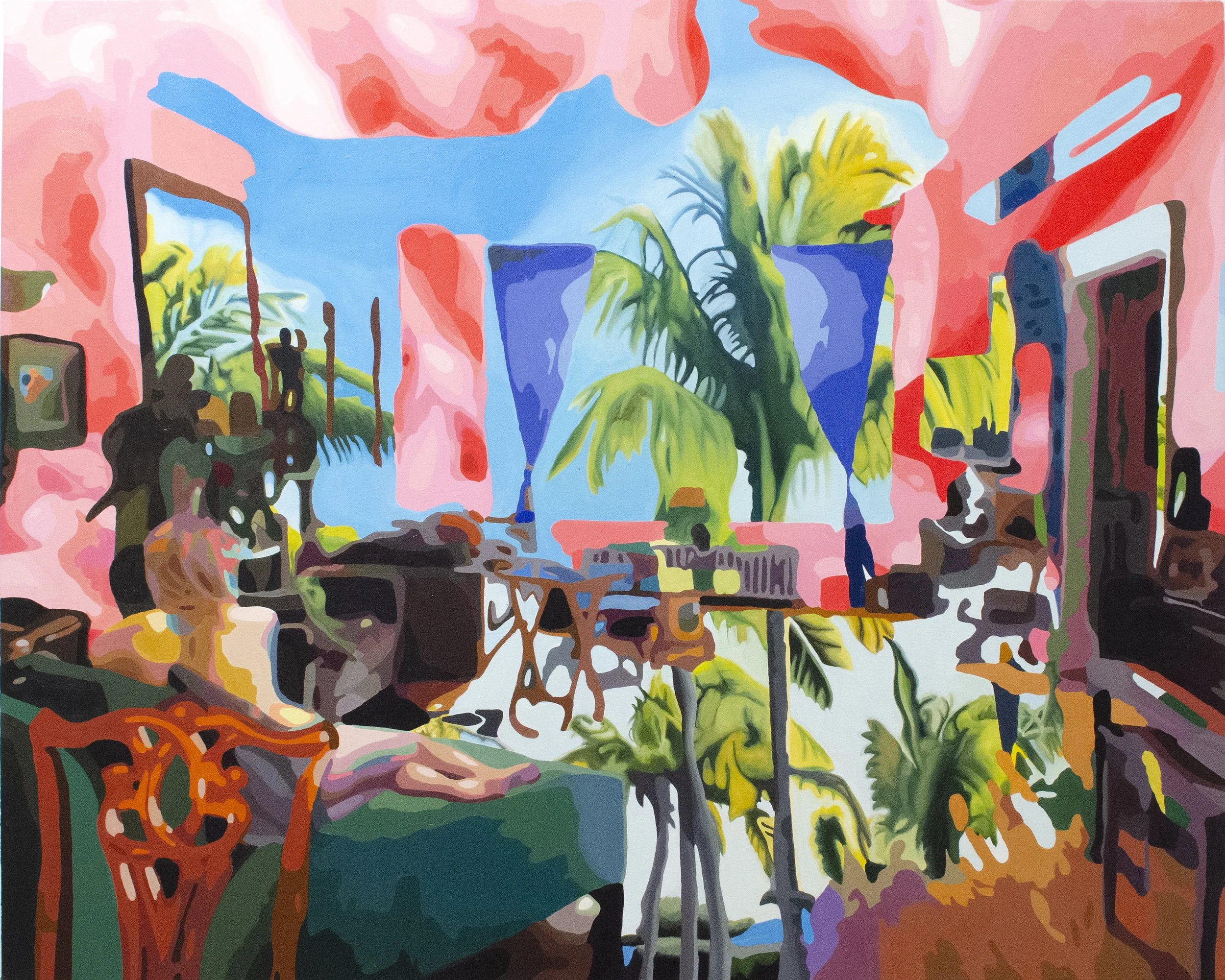 Gimme Shelter, 2021, Oil on canvas, 60 x 48 x 1 1/2 inches 