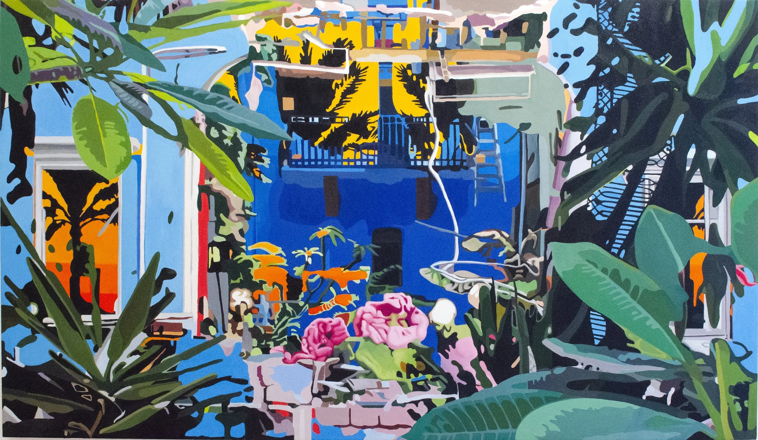 Hadiqa/Jardin/Garden, 2021, oil on canvas, 84 x 48 x 1 1/2 inches