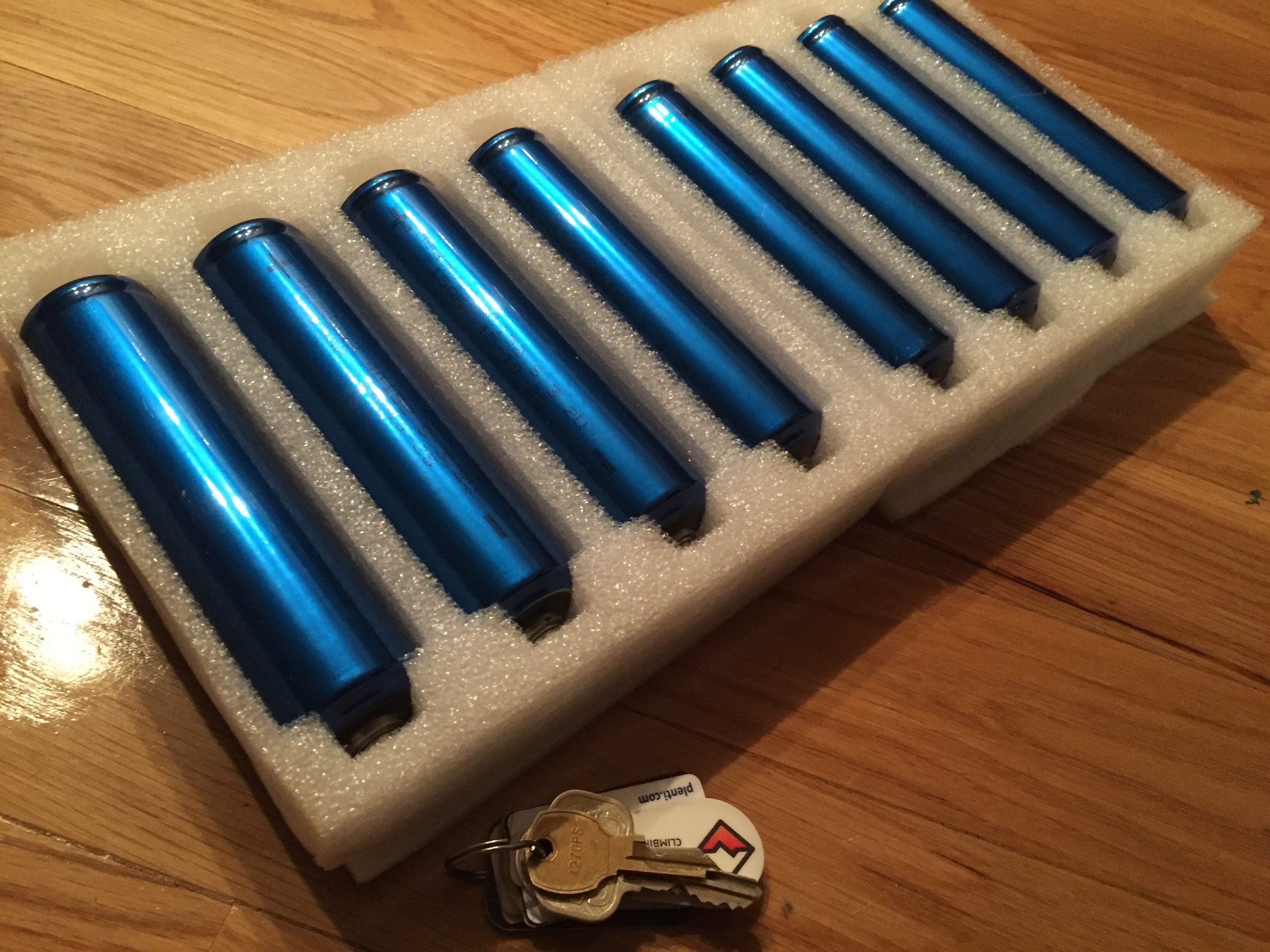 Two sets of four batteries to operate the sub for over an hour