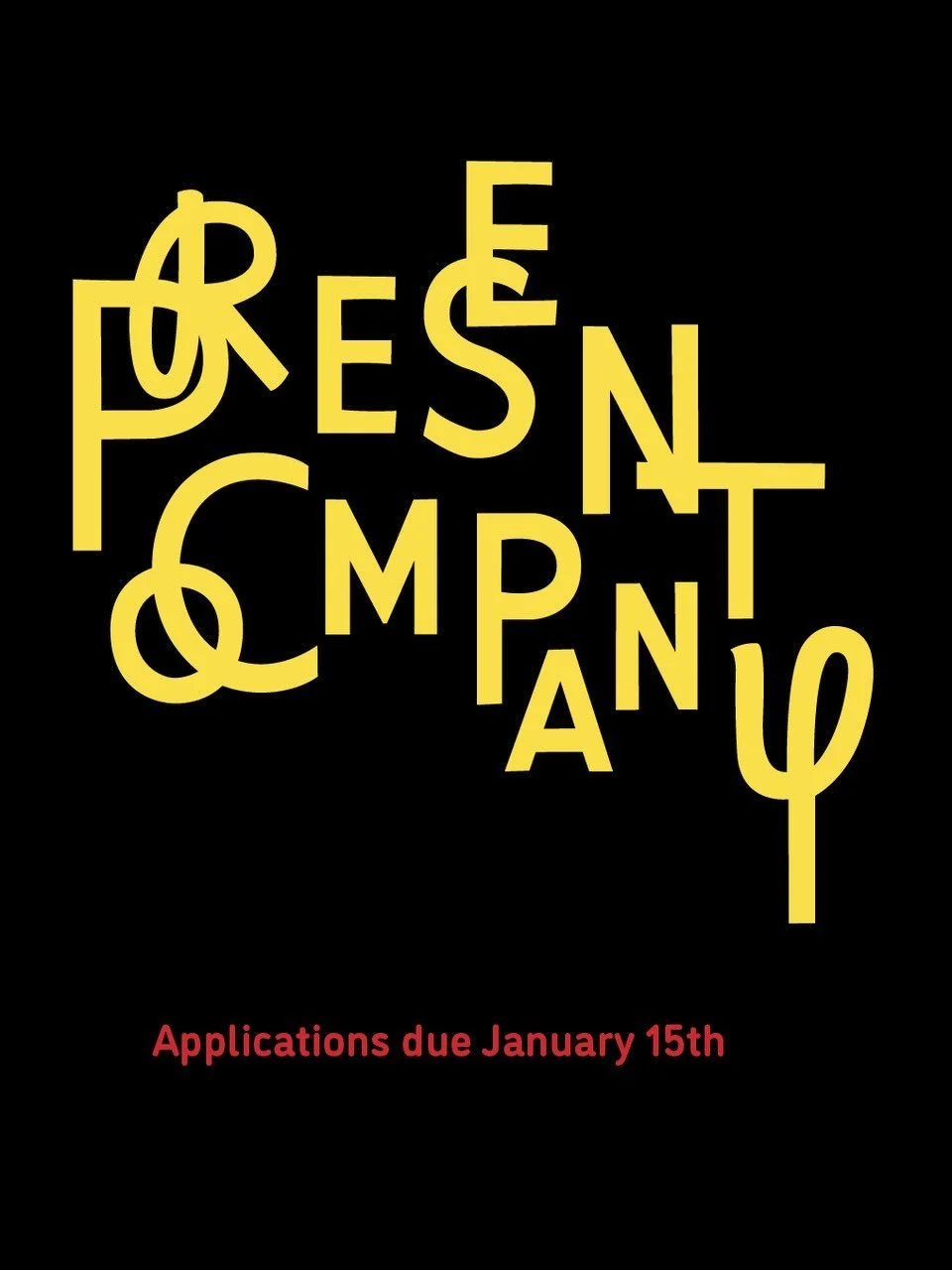Present Company Applications Due Jan. 15th (Link in bio)

Present Company is a free summer program organized by Jon Rubin and Lindsey White and supported by Headland Center for the Arts.

URL: presentcompany.company

@jonrubinstudio @ldubbles @headla