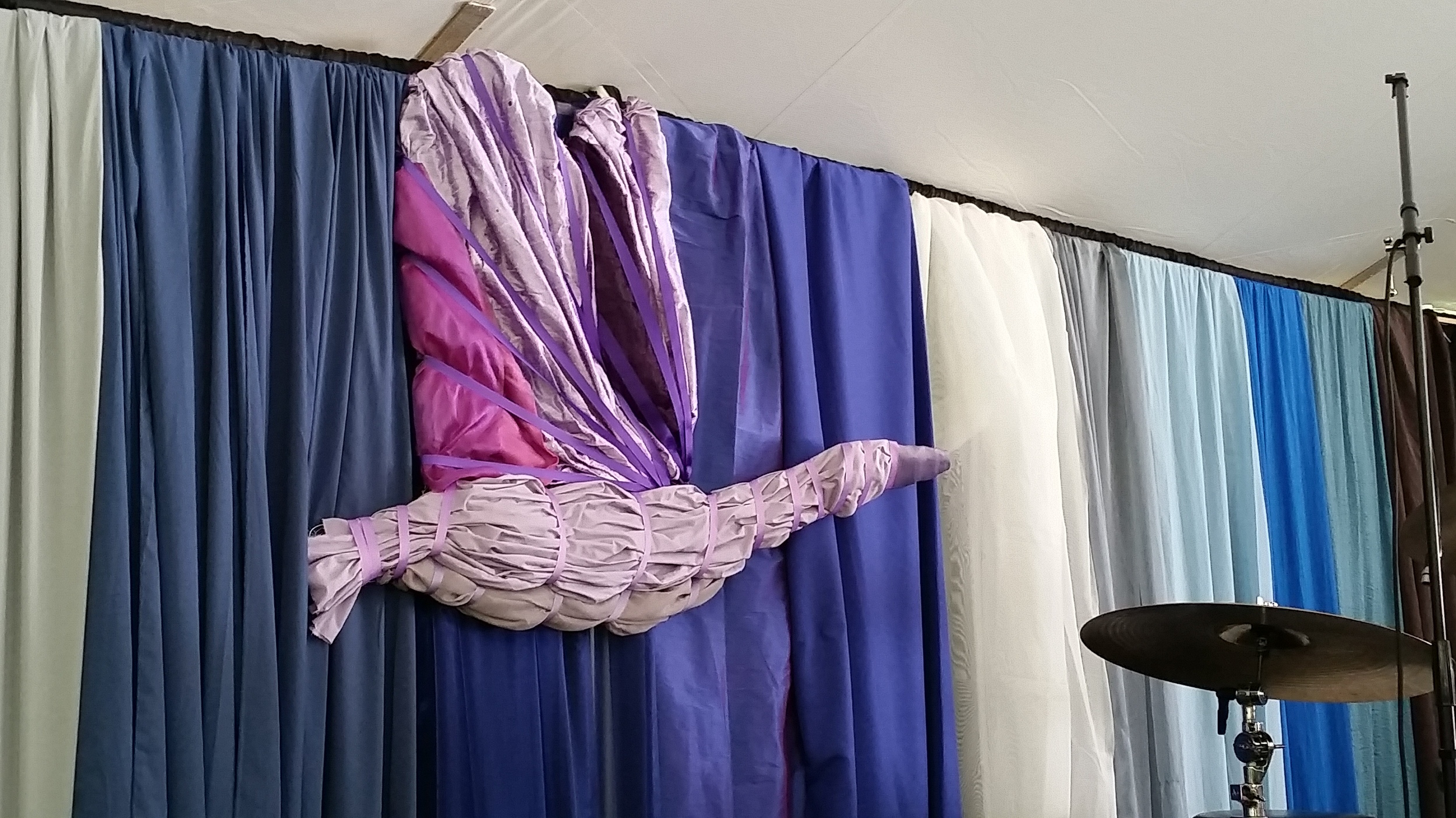 Our Wild Goose backdrop on the Spirituality Tent.
