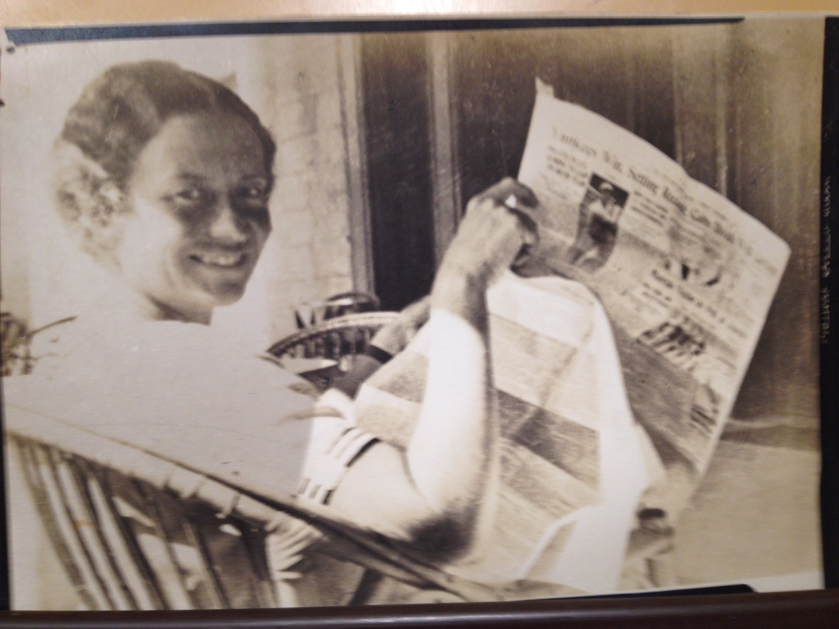 Grandma reading The Times