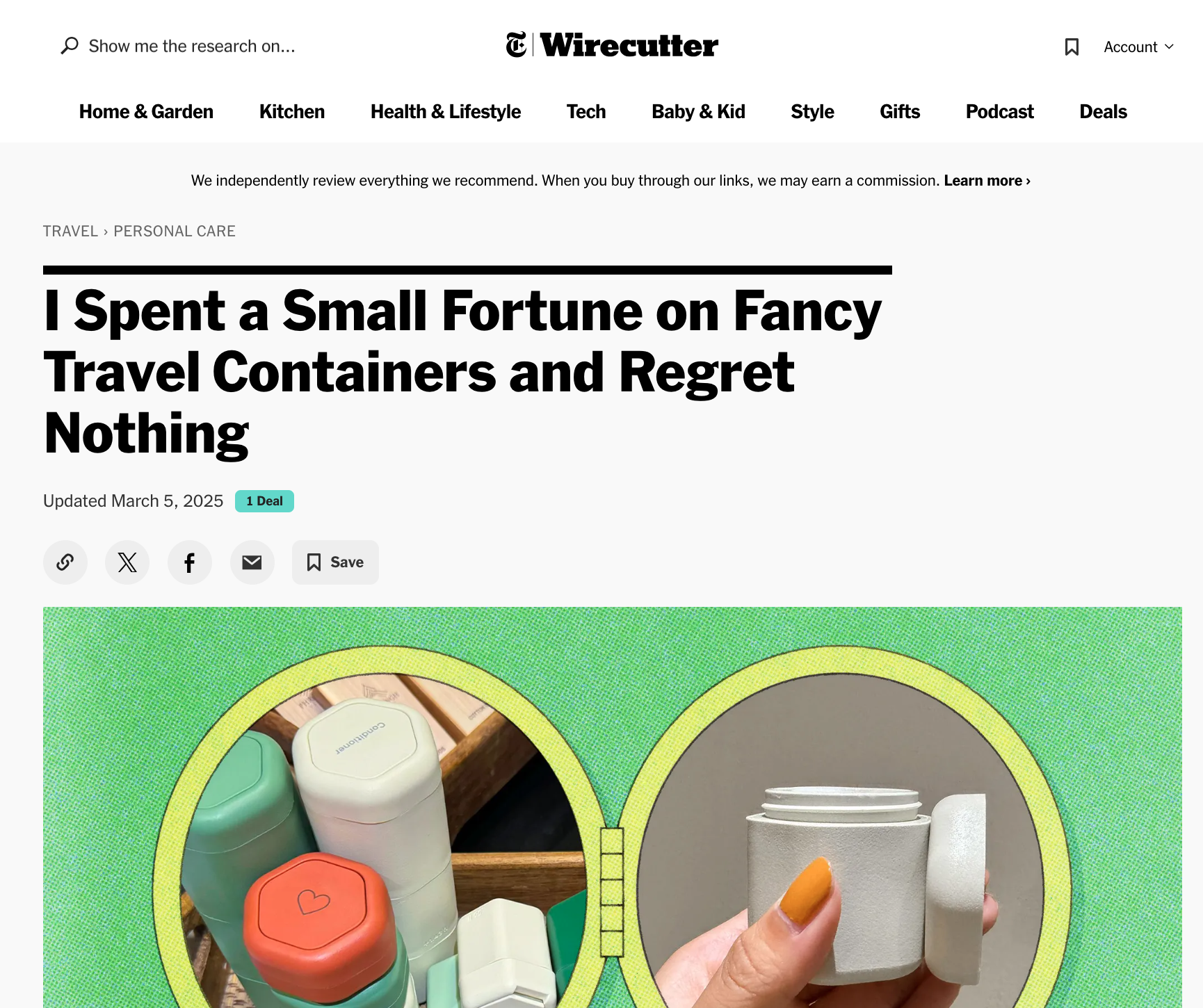 New York Times Wirecutter review of Cadence Capsules