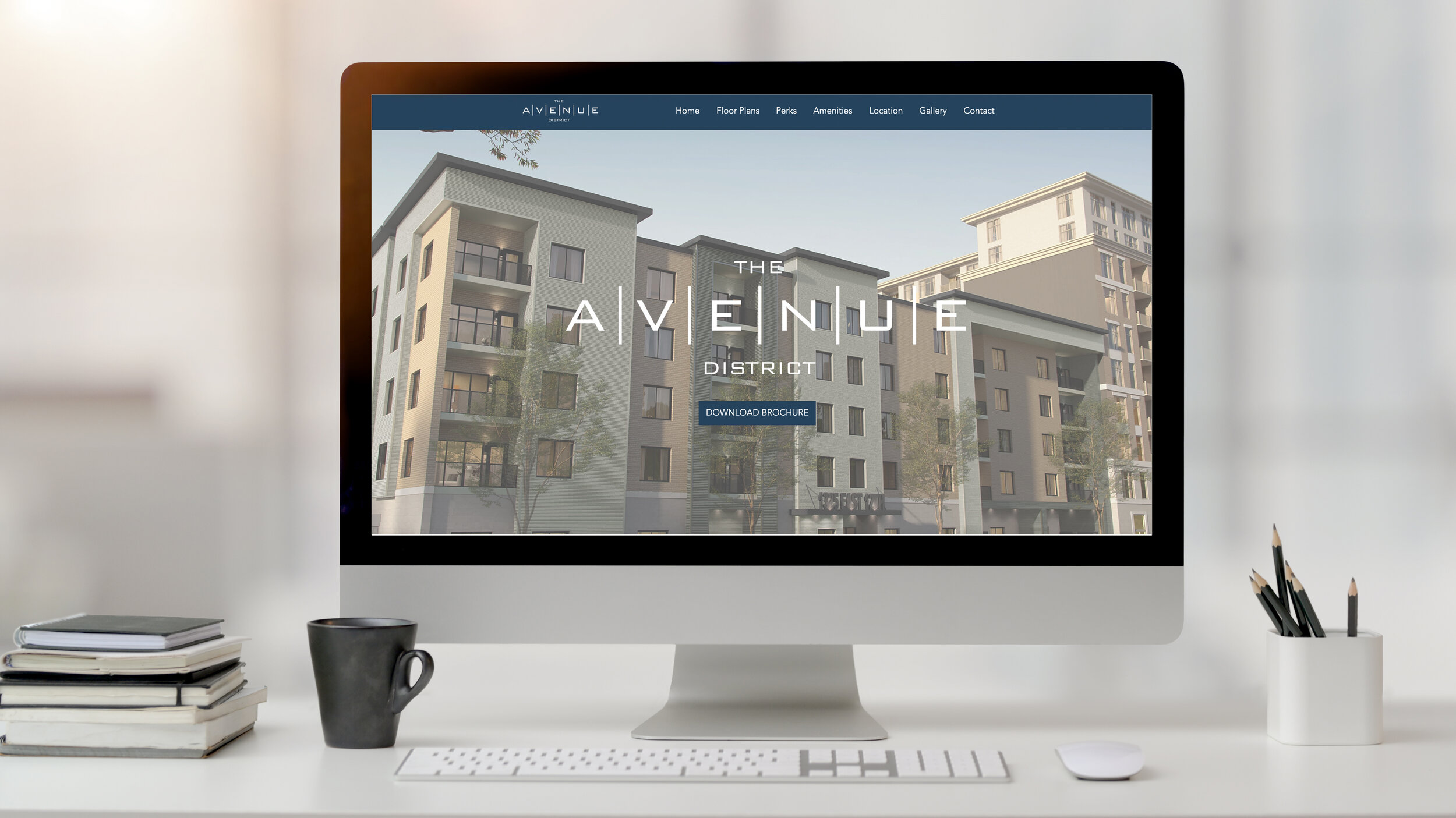 Website design for 12TH + AVE *Now known as The Avenue District II with updates shown.