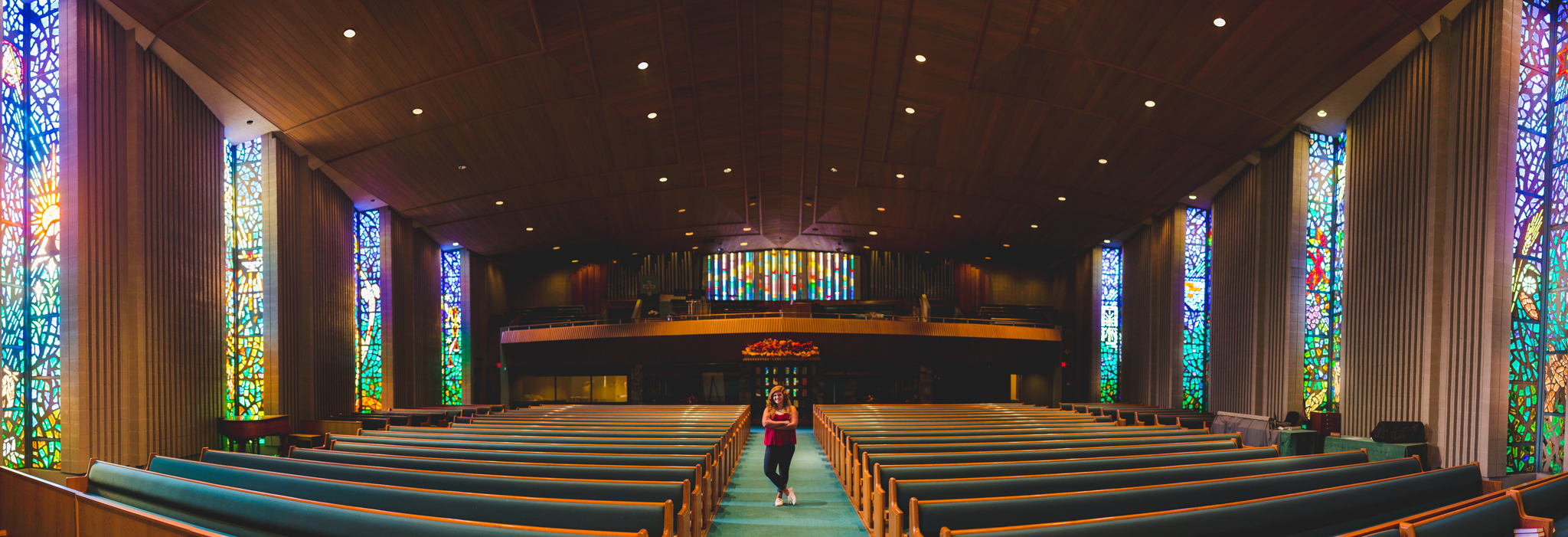 Awesome Church Panorama Stained Glass Shot Senior Photography
