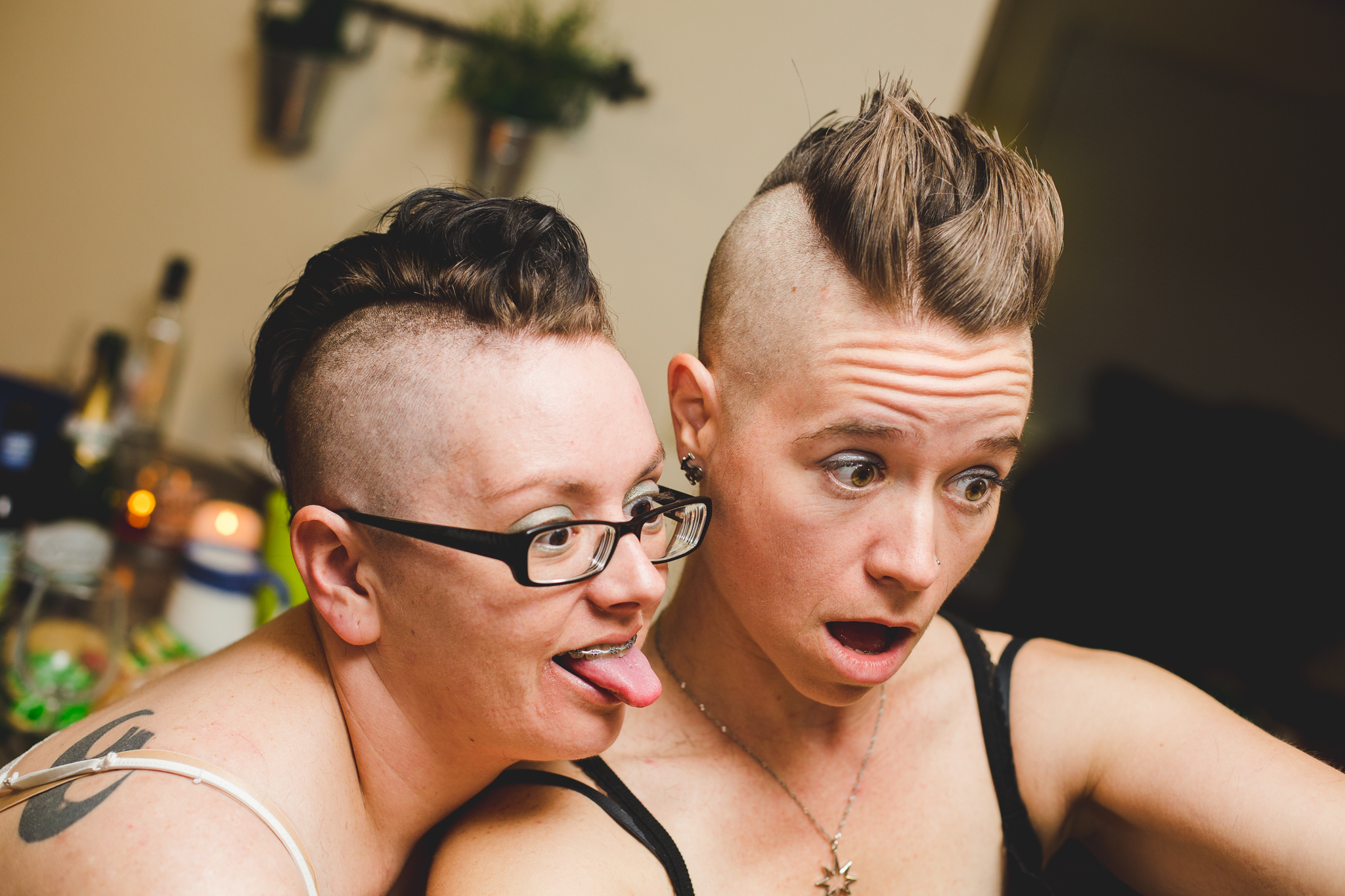 tj and jen pose together for mohawk awesomeness