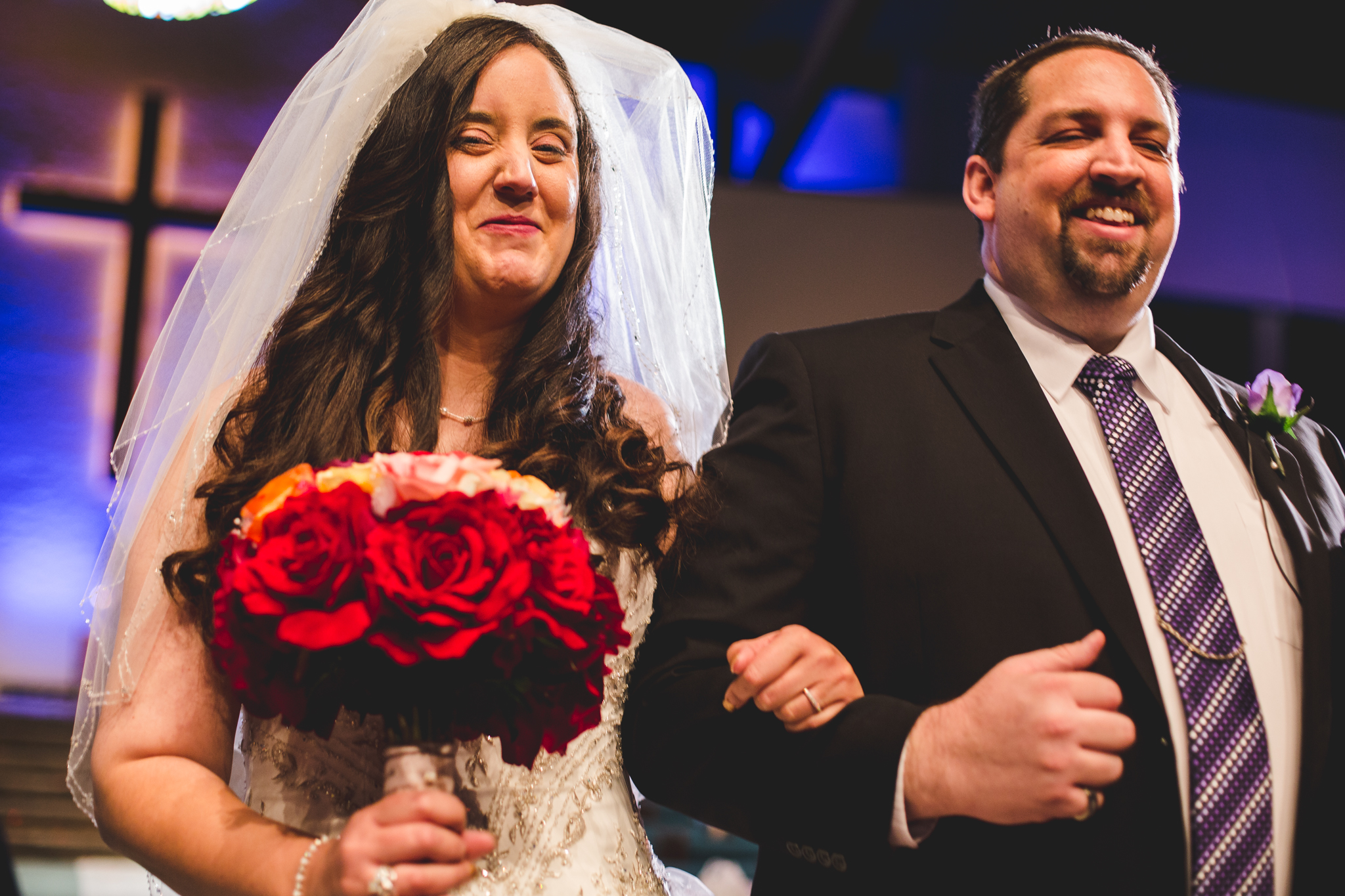 rs bride and groom happy walking down aisle after ceremony