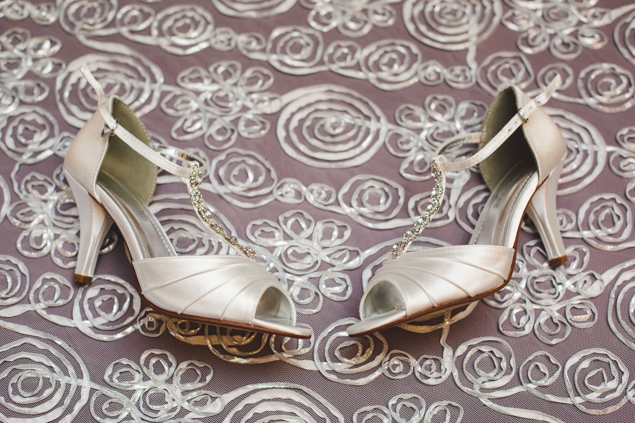 elegant wedding shoes detail shot mj