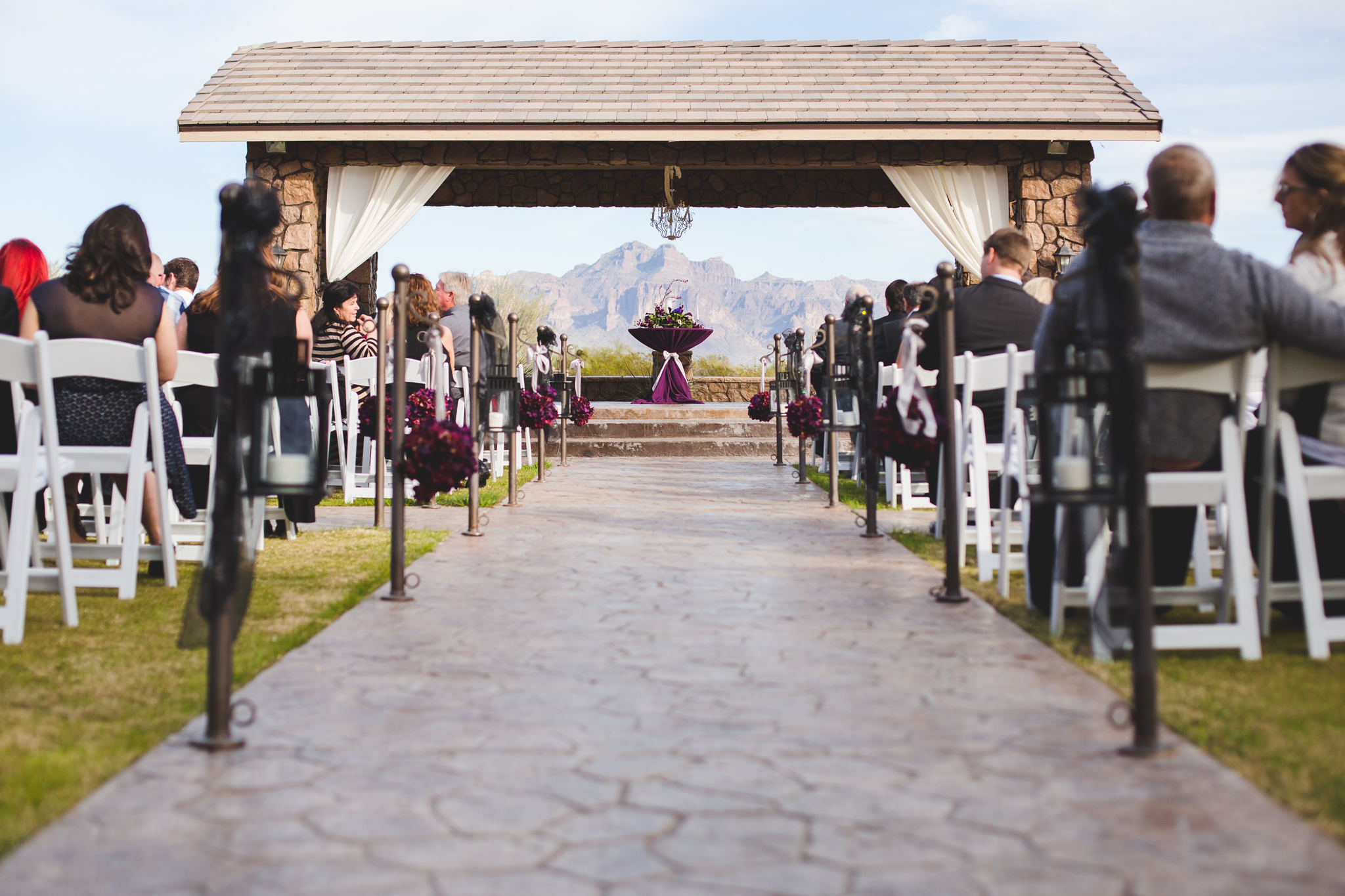 beautiful ceremony aisle superstition manor superstition mountains mj