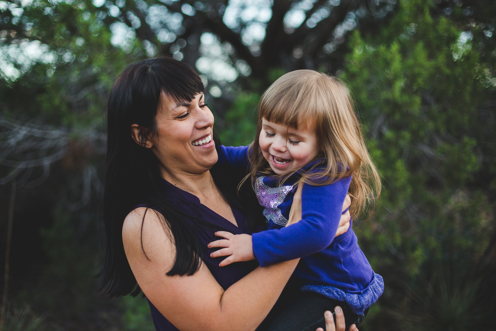 mother and daughter laughing in sedona ball shoot