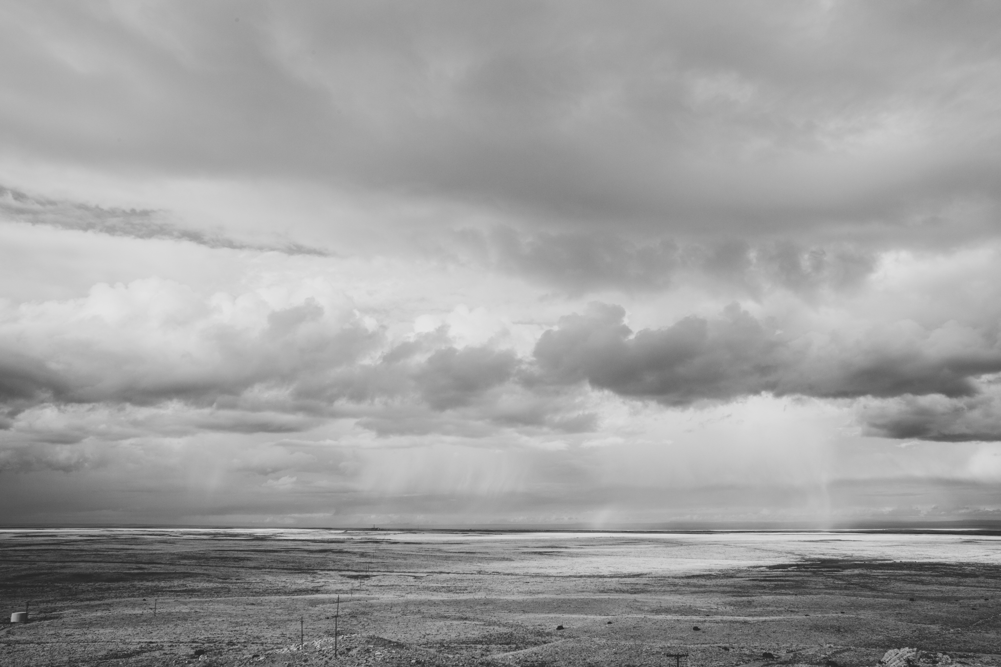 desert storm on the horizon black and white arizona