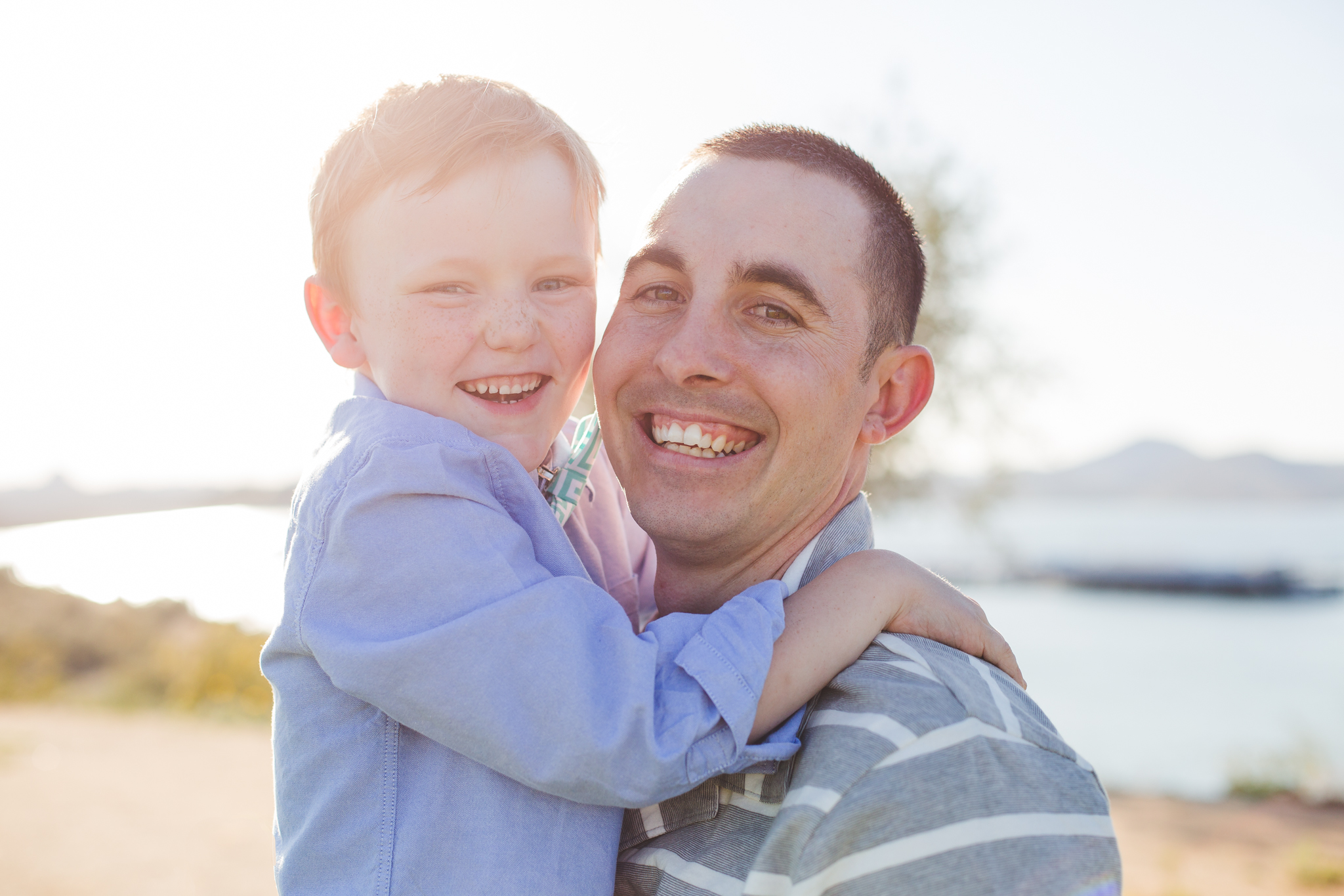 father and son share a laugh turner