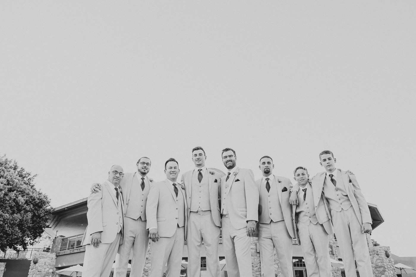 black-and-white-groom-and-groomsmen