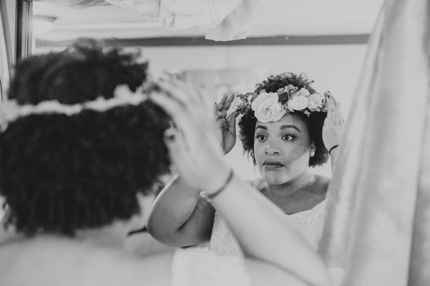black-and-white-bride-getting-ready