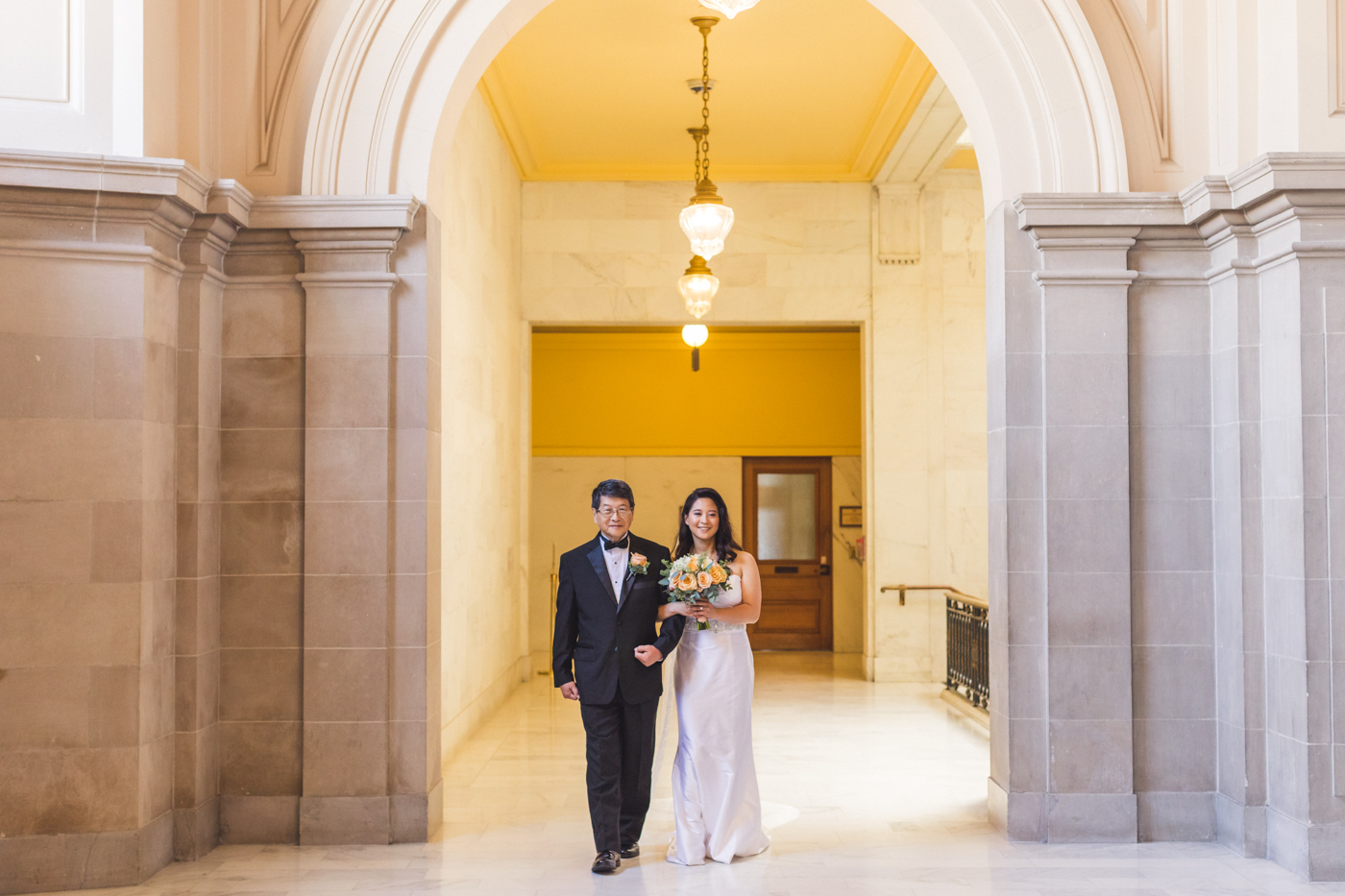 father-daughter-sf-city-hall-wedding-processional