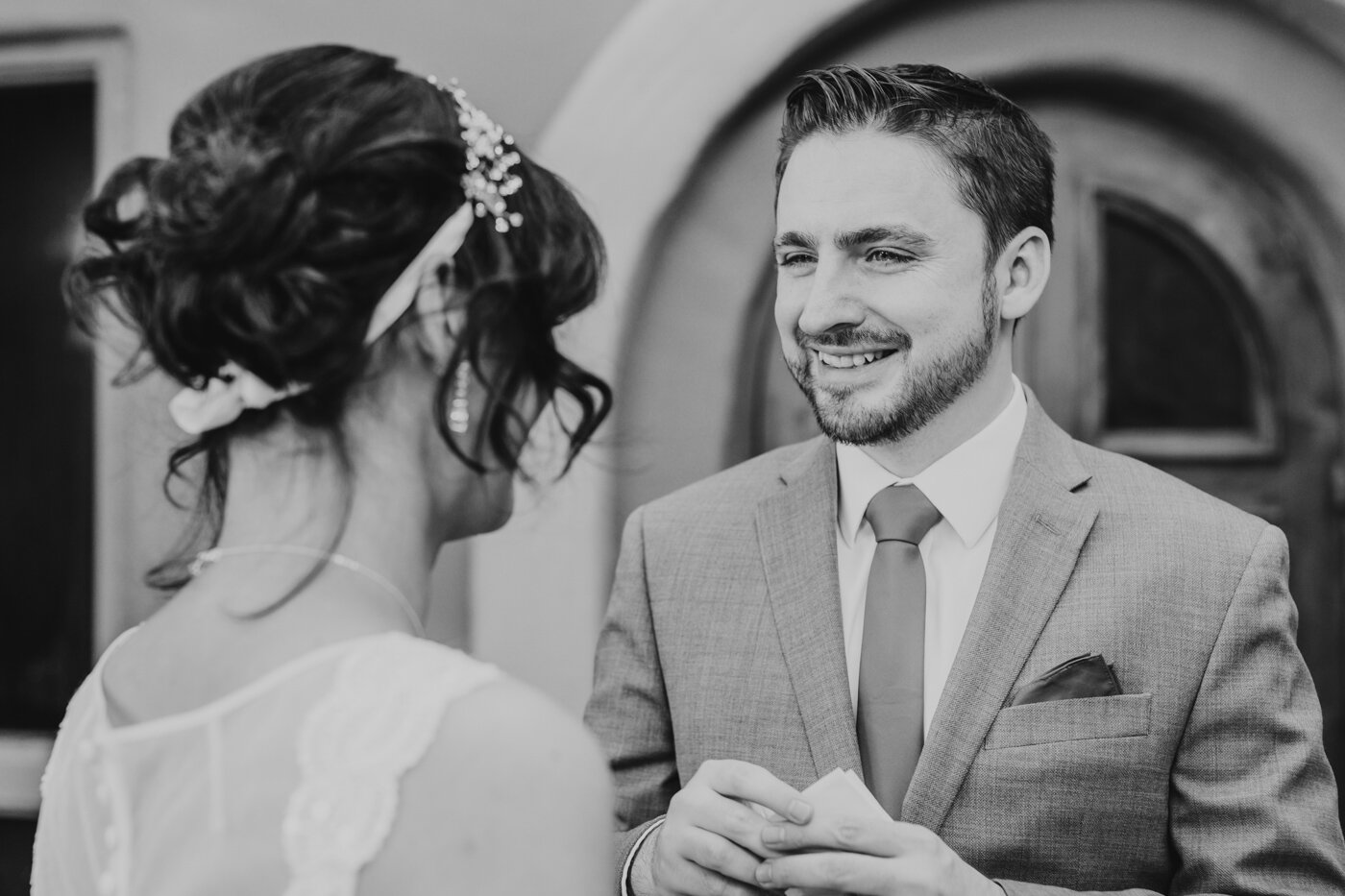 black-and-white-groom-with-tissue
