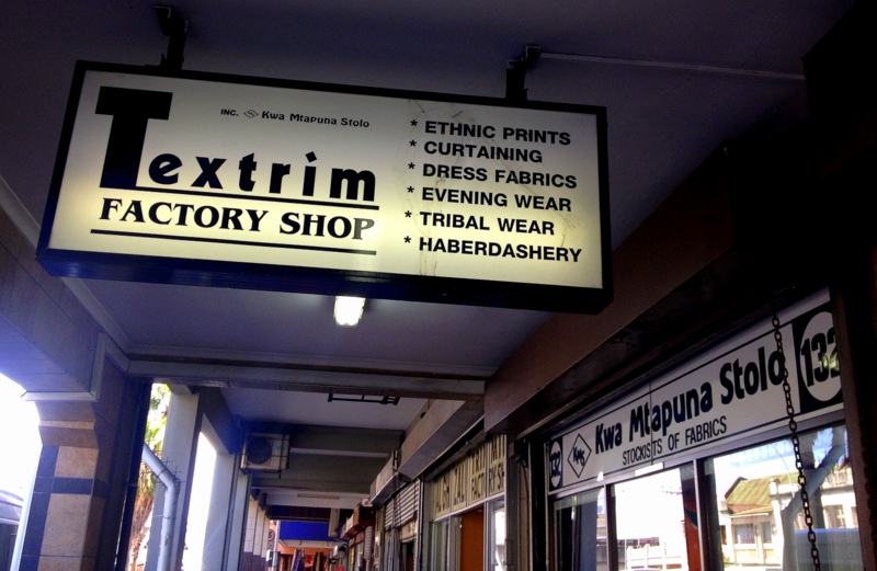 Sarah's favorite shop, on what she called, "Fabric Street" in Durban. Any store with haberdashery on their sign has our attention.