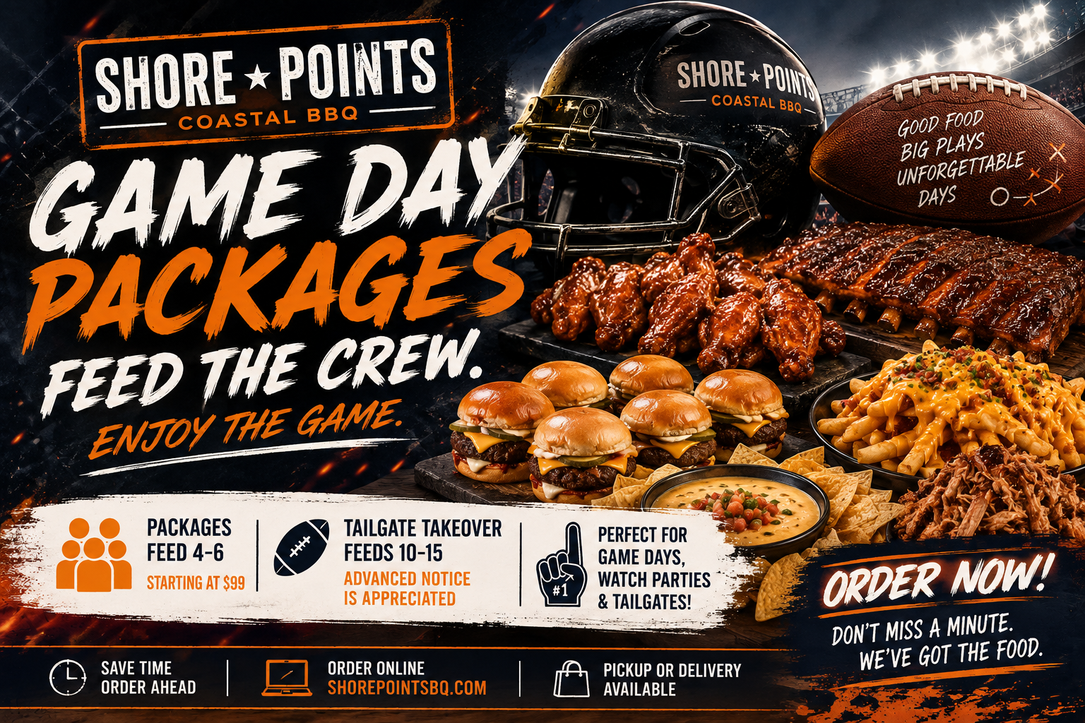 Tailgate catering food. Let us cook you just enjoy the big game