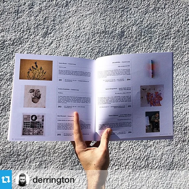 Repost from @derrington right after he picked up the #EastAustinStudioTour catalog for #EAST2014. So psyched to see AN.AURORA ready to go!