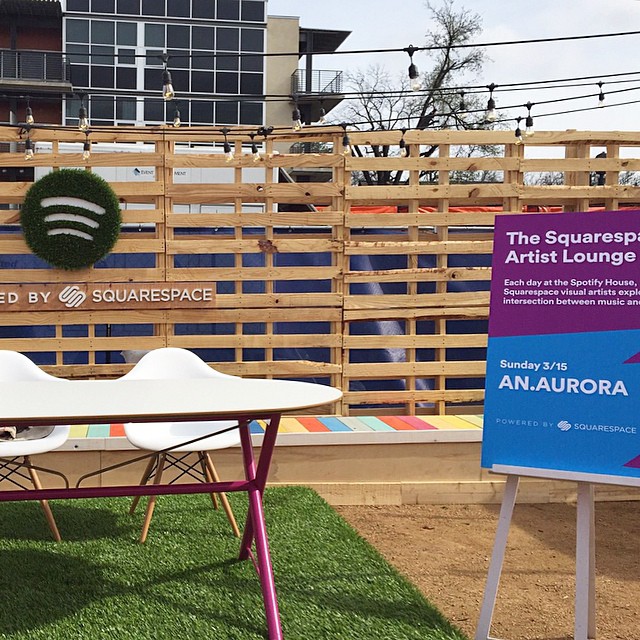 Recap from yesterday's #SXSW event. Thank you @Squarespace for powering our cool website and providing this sweet spot complete with #EamesChairs for us to work our magic at the #SpotifyHouse. Make sure to check out other local artists at the booth throughout the week!