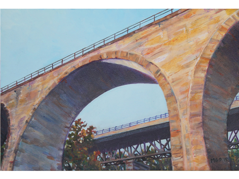 Double Bridge at Brandywine Park Oil 5x7